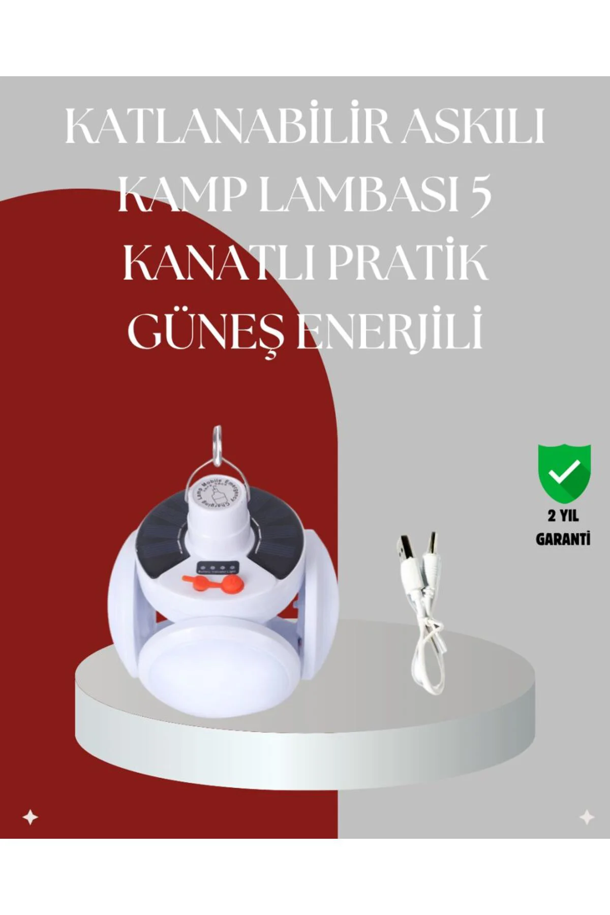 360 Derece Katlanabilir Solar LED Aydınlatma Çadır Lambası