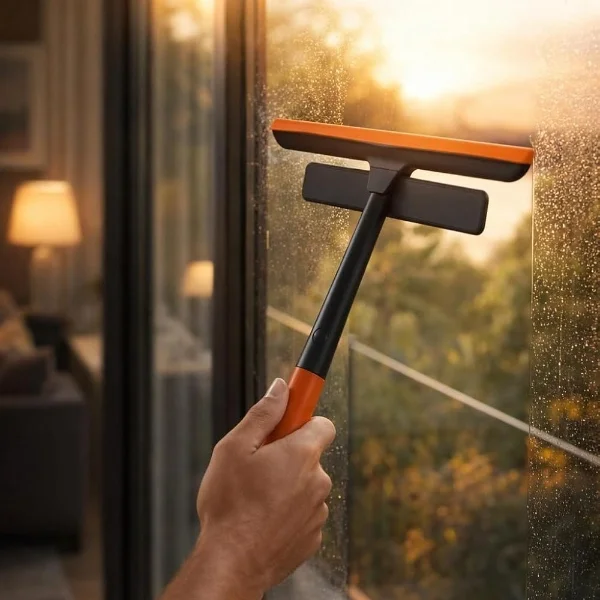 360 Derece Oynar Çift Başlıklı Çekçek Cam Temizleme Aparatı