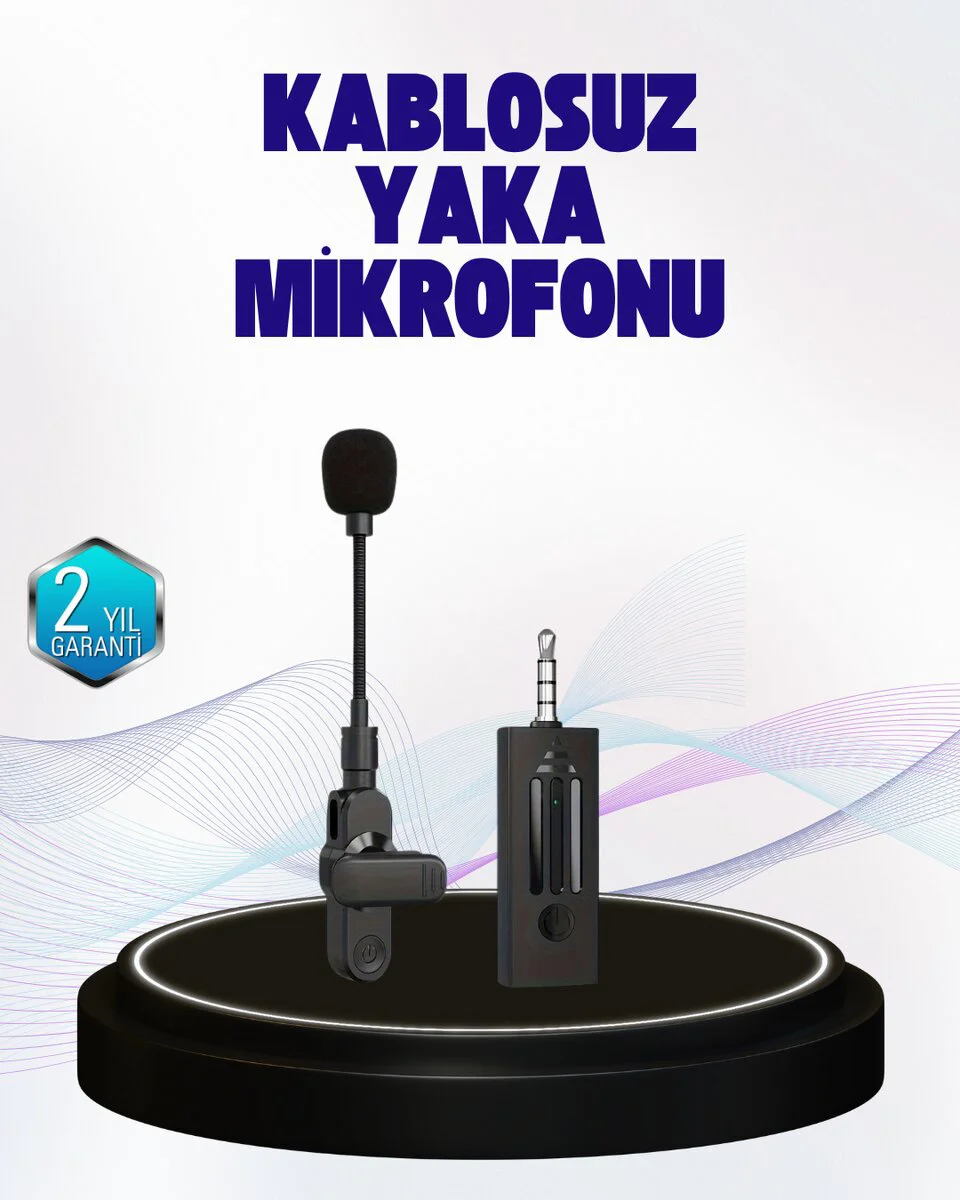 360 Derece Ses Algılamalı Type C Şarjlı Yaka Mikrofonu