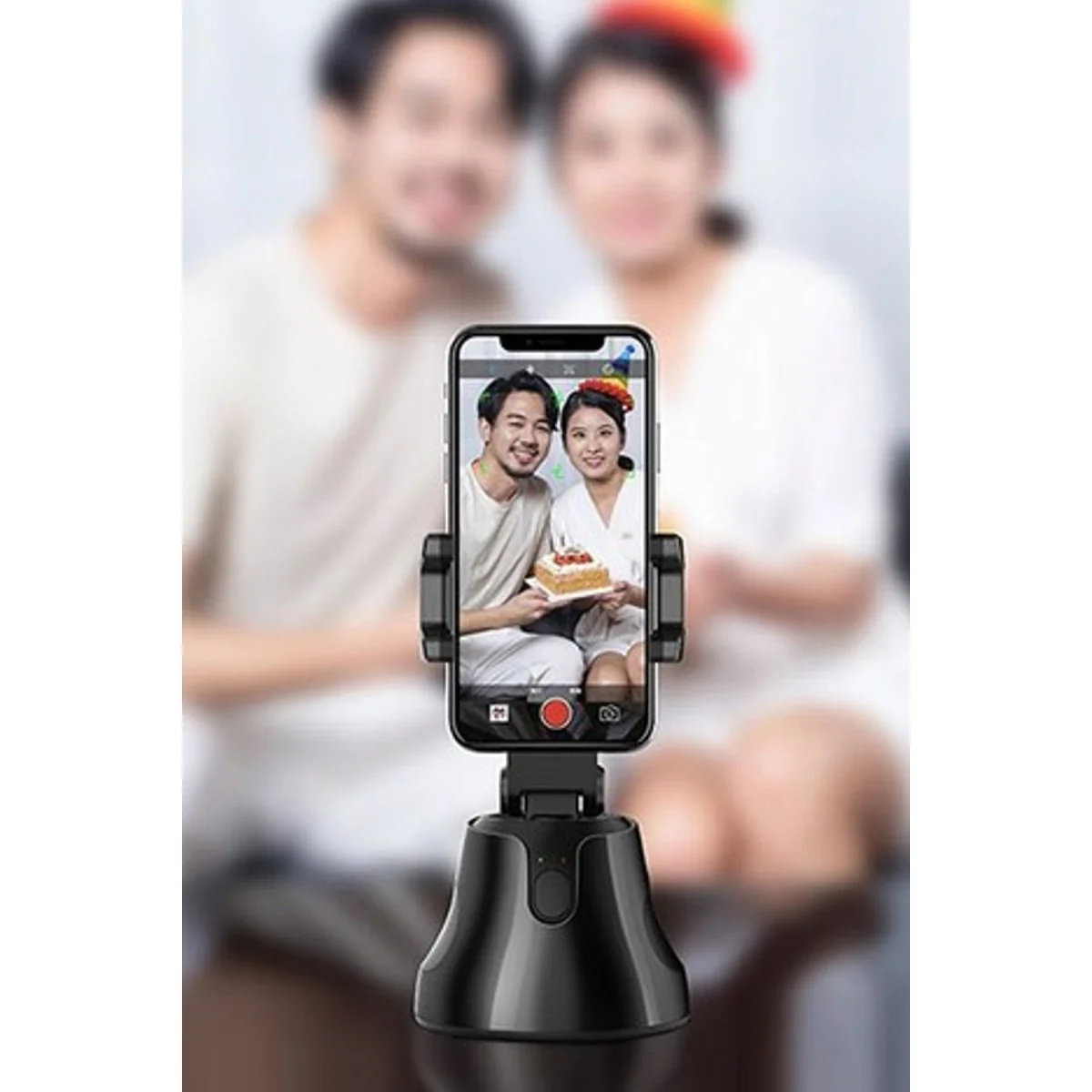 360 Derece Takip Edilebilir Selfie Gimbal - Siyah