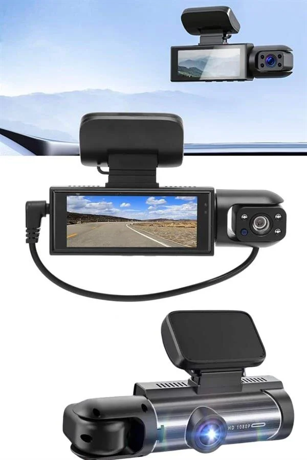 360 Dönebilen Araç İçi Kamera HD Video Kaydedici - Sürüş Güvenliği ve Park Yardımı