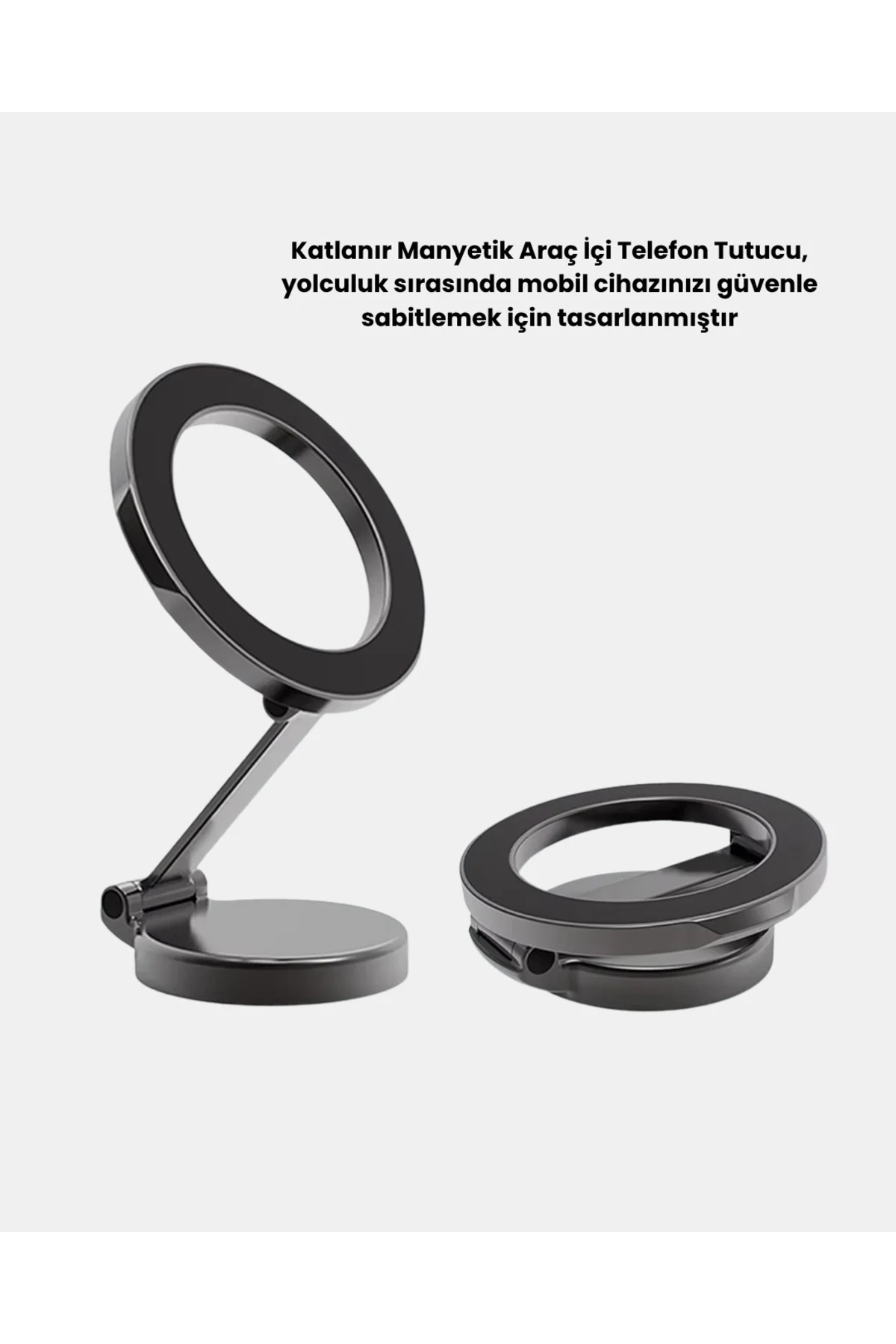 360° Dönebilen Katlanır Manyetik Araç Telefon Tutucu – MagSafe Uyumlu, Kompakt ve Şık Tasarım