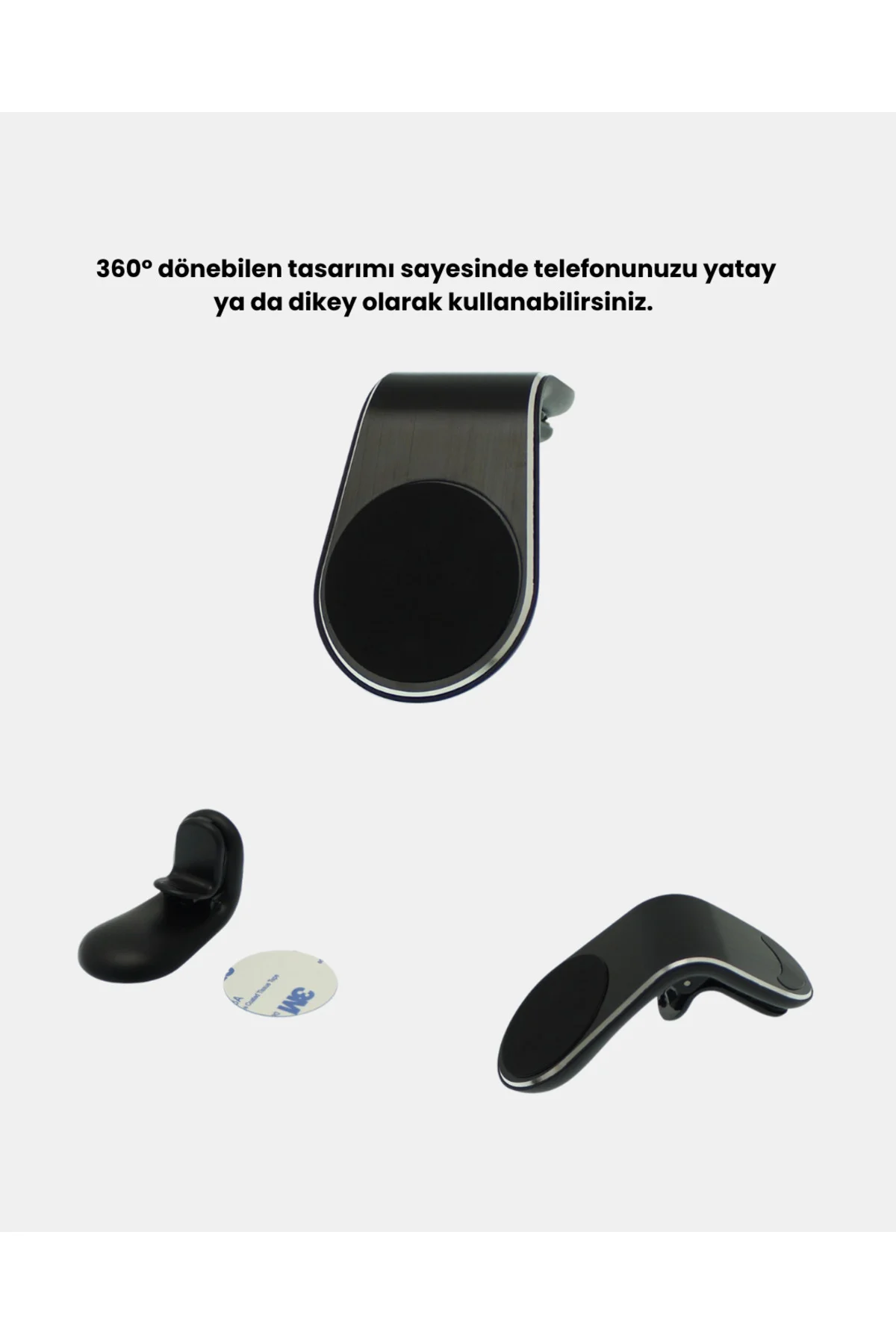 360° Dönebilen Manyetik Araç Telefon Tutucu Sarsıntısız ve Şık Tasarımlı