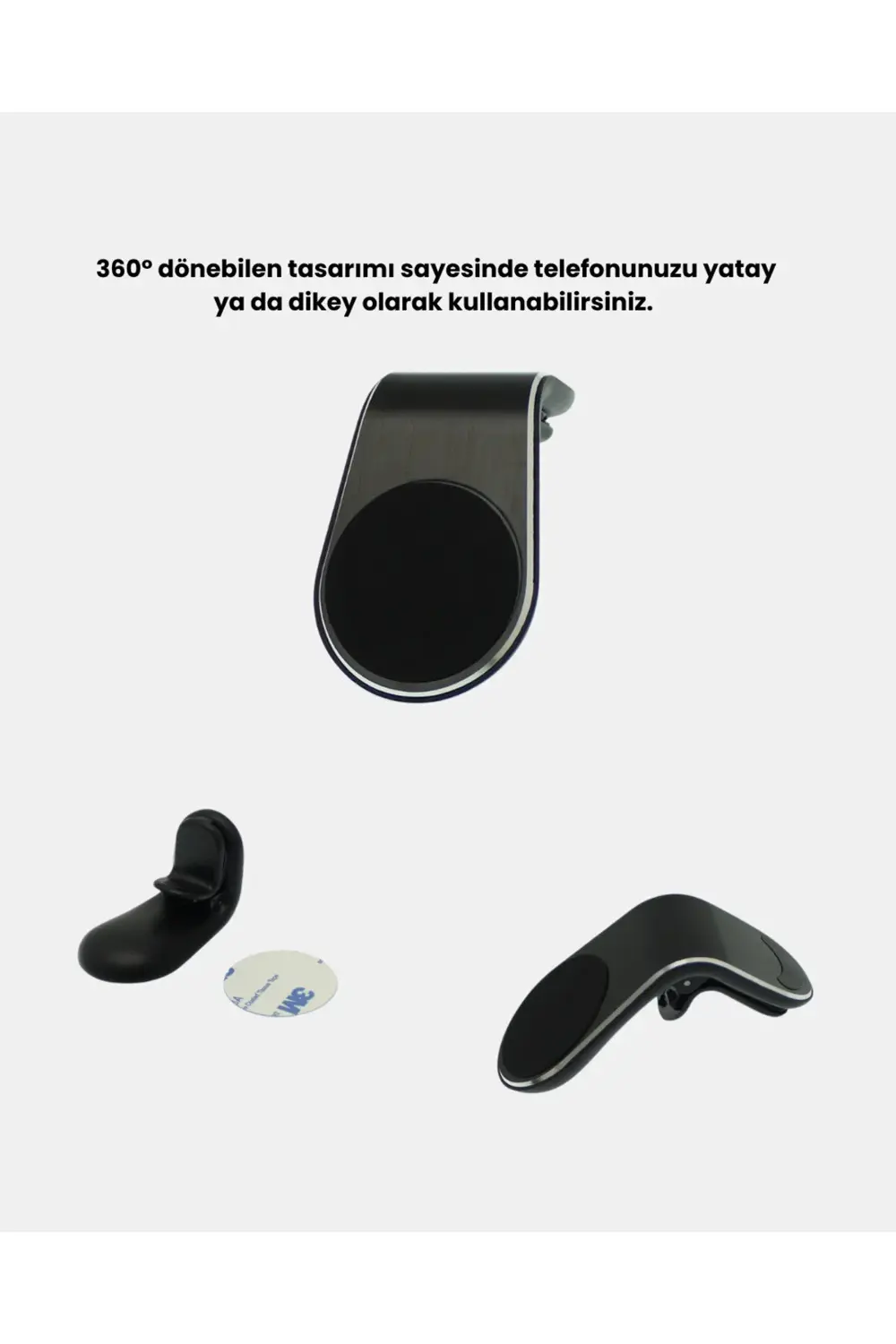 360° Dönebilen Manyetik Araç Telefon Tutucu Sarsıntısız ve Şık Ta