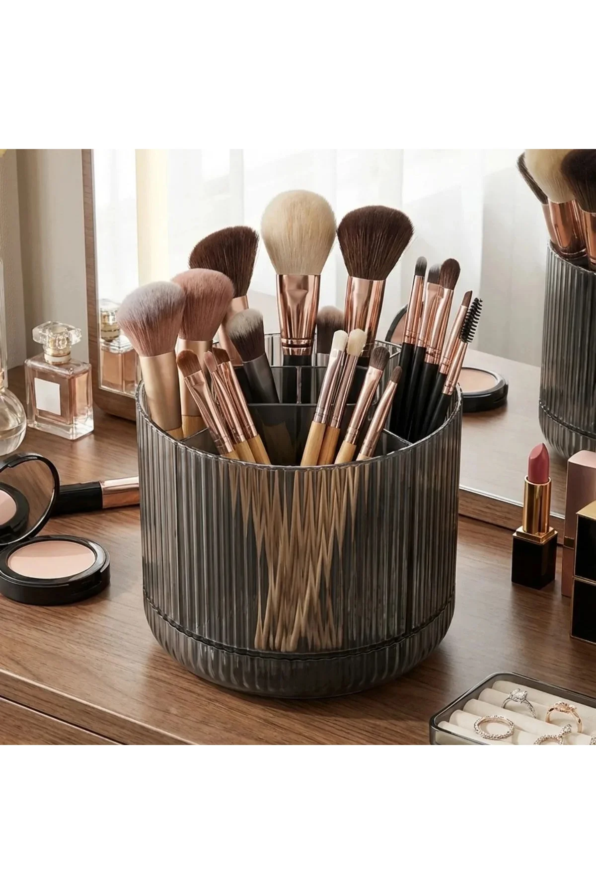 360° Dönebilen Plastik Organizer – Çok Amaçlı Mutfak, Banyo ve Makyaj Malzemesi Düzenleyici, Döner M