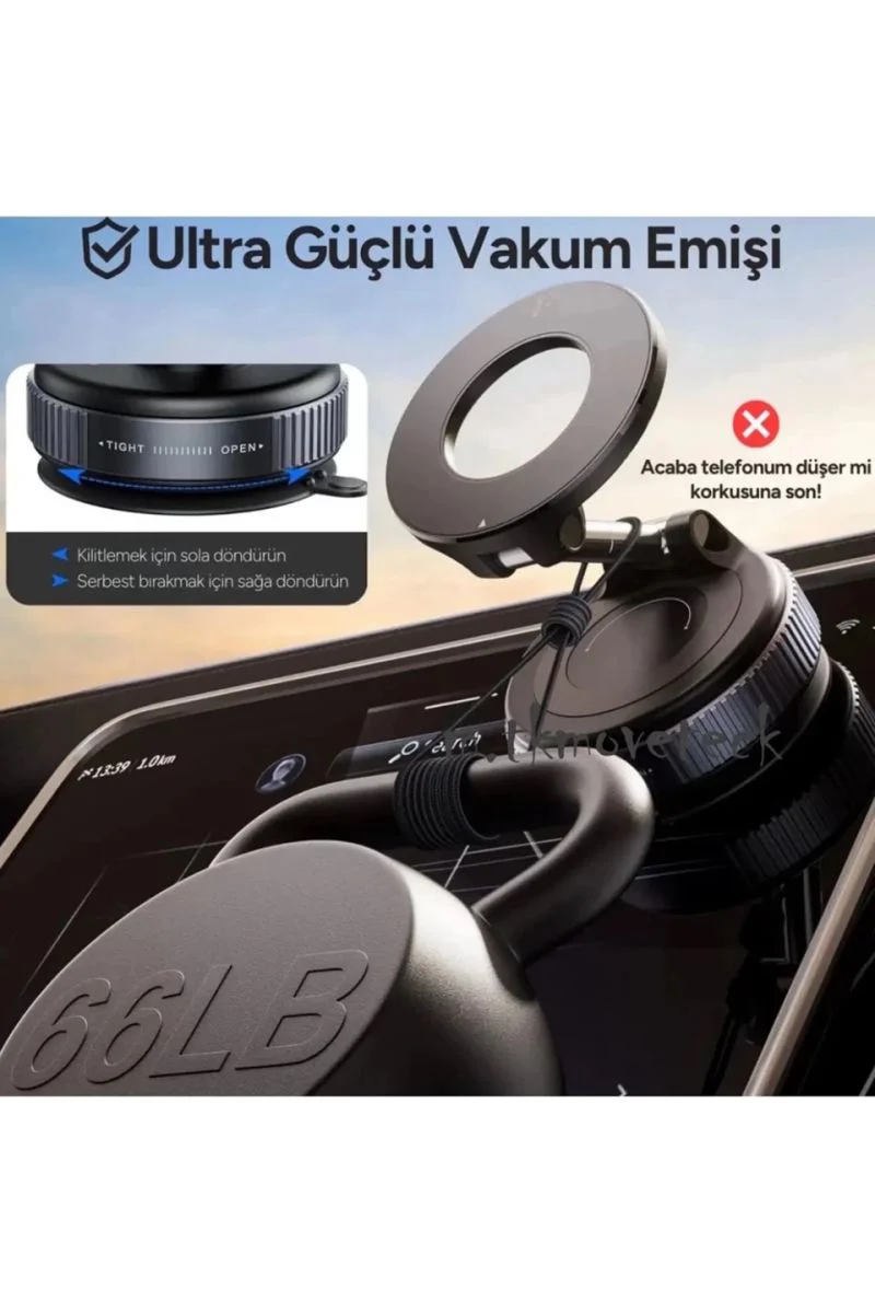 360 Dönebilen Vakumlu Manyetik Telefon Tutucu - Araç İçi MagSafe ile Uyumlu Fiyatı, Yorumları ve Özellikleri