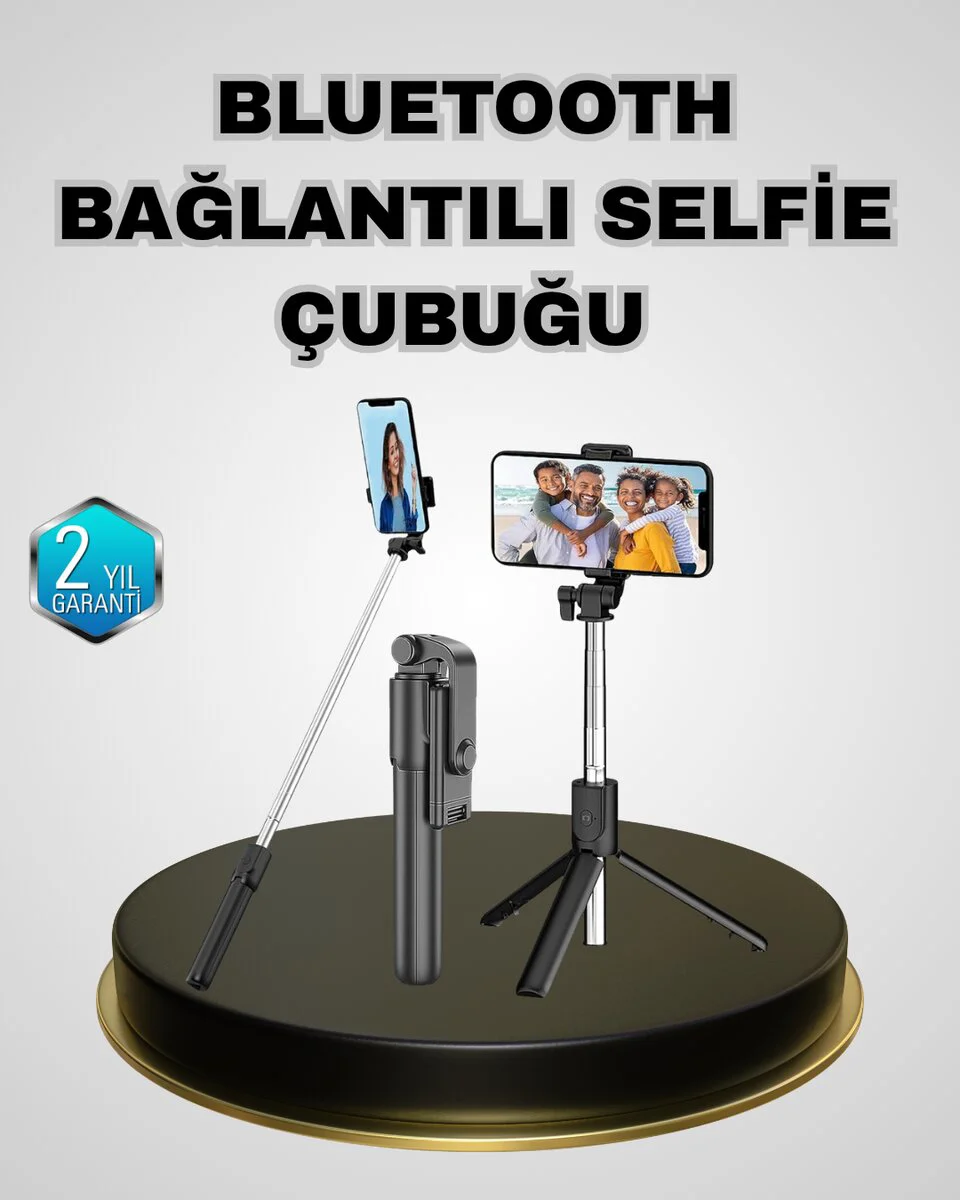 360° Dönen Bluetooth Selfie Çubuğu - Kablosuz Hafif ve Profesyonel Çekim Kiti