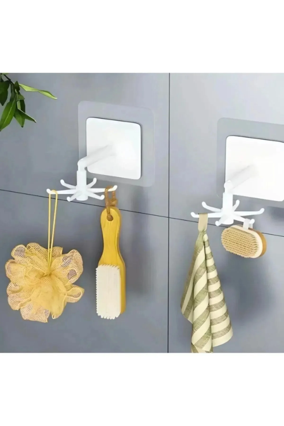 360° Dönen Çok Amaçlı Yapışkanlı Beyaz Banyo & Mutfak Askısı – Or