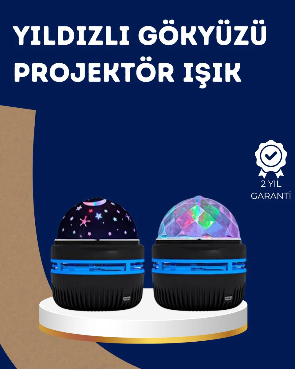 360° Dönen Galaxy Projektörlü Gece Lambası – Yıldızlı Gökyüzü Efekti