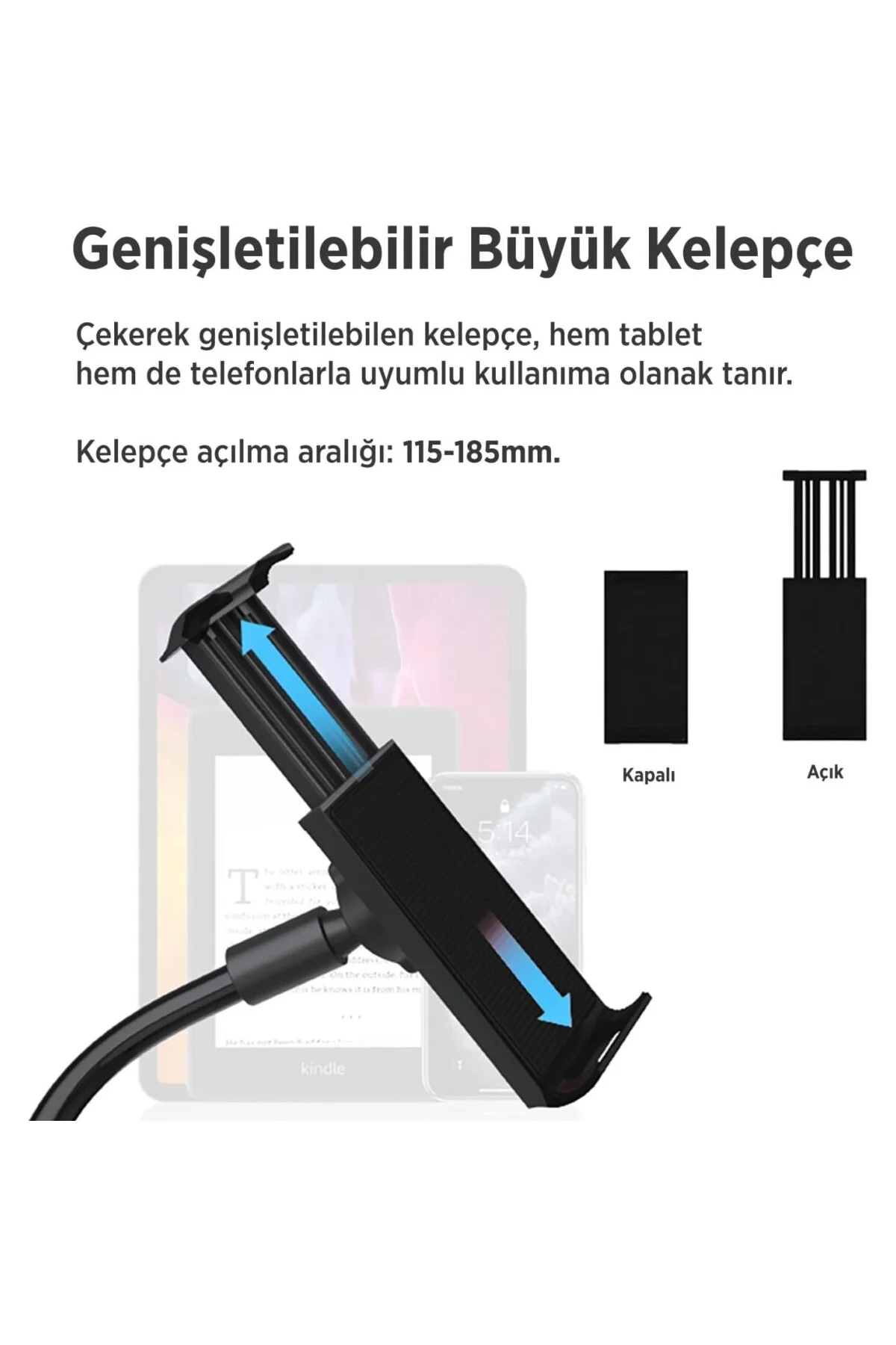 360° Dönen Uzun Kollu Ayarlanabilir Tablet ve Telefon Tutucu Stan 360° Dönen Uzun Kollu Ayarlanabilir Tablet ve Telefon Tutucu Stan