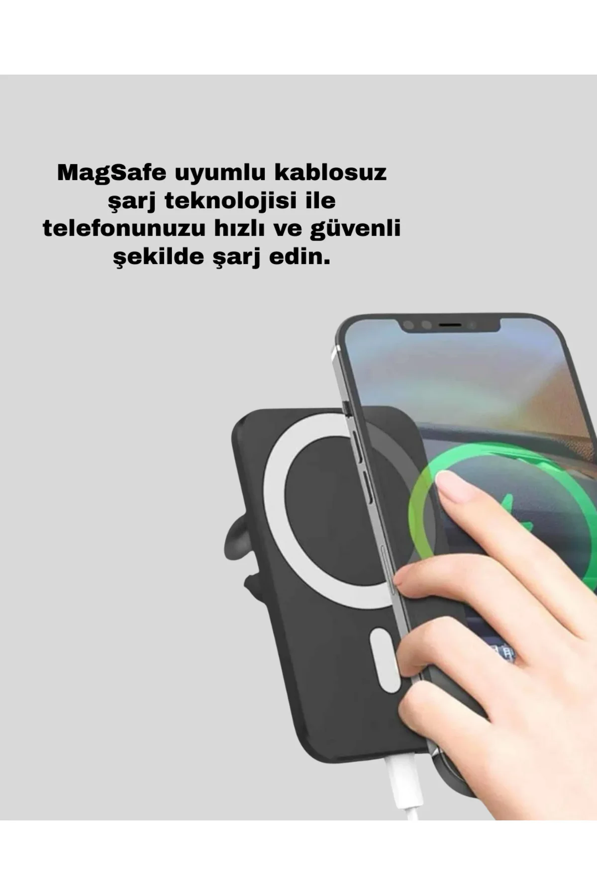 360° Döner Başlıklı MagSafe Araç Telefon Tutucu Hızlı Şarjlı