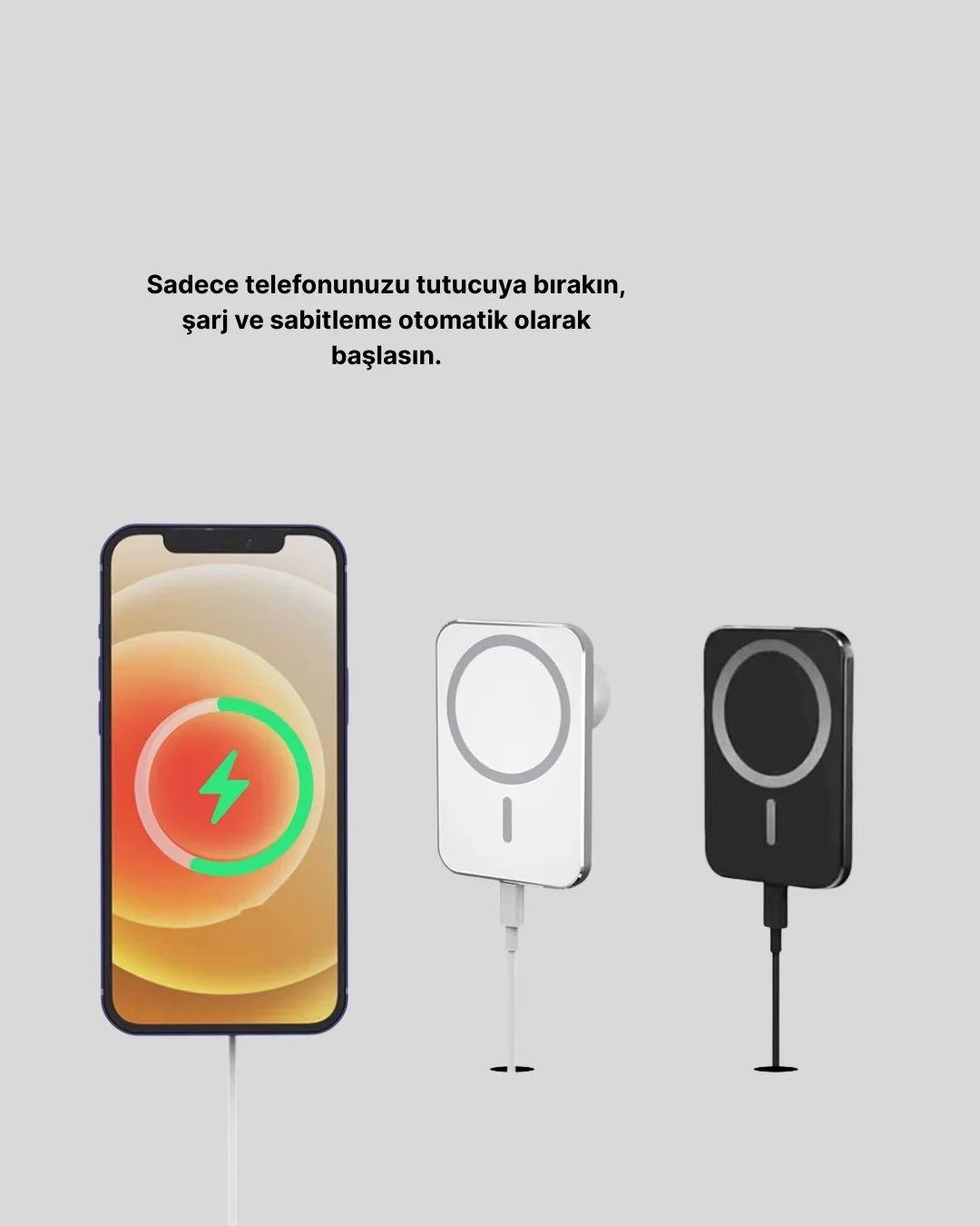 360° Döner Başlıklı MagSafe Araç Telefon Tutucu 15W Güvenli Kablosuz Şarj Fiyatı, Yorumları ve Özellikleri
