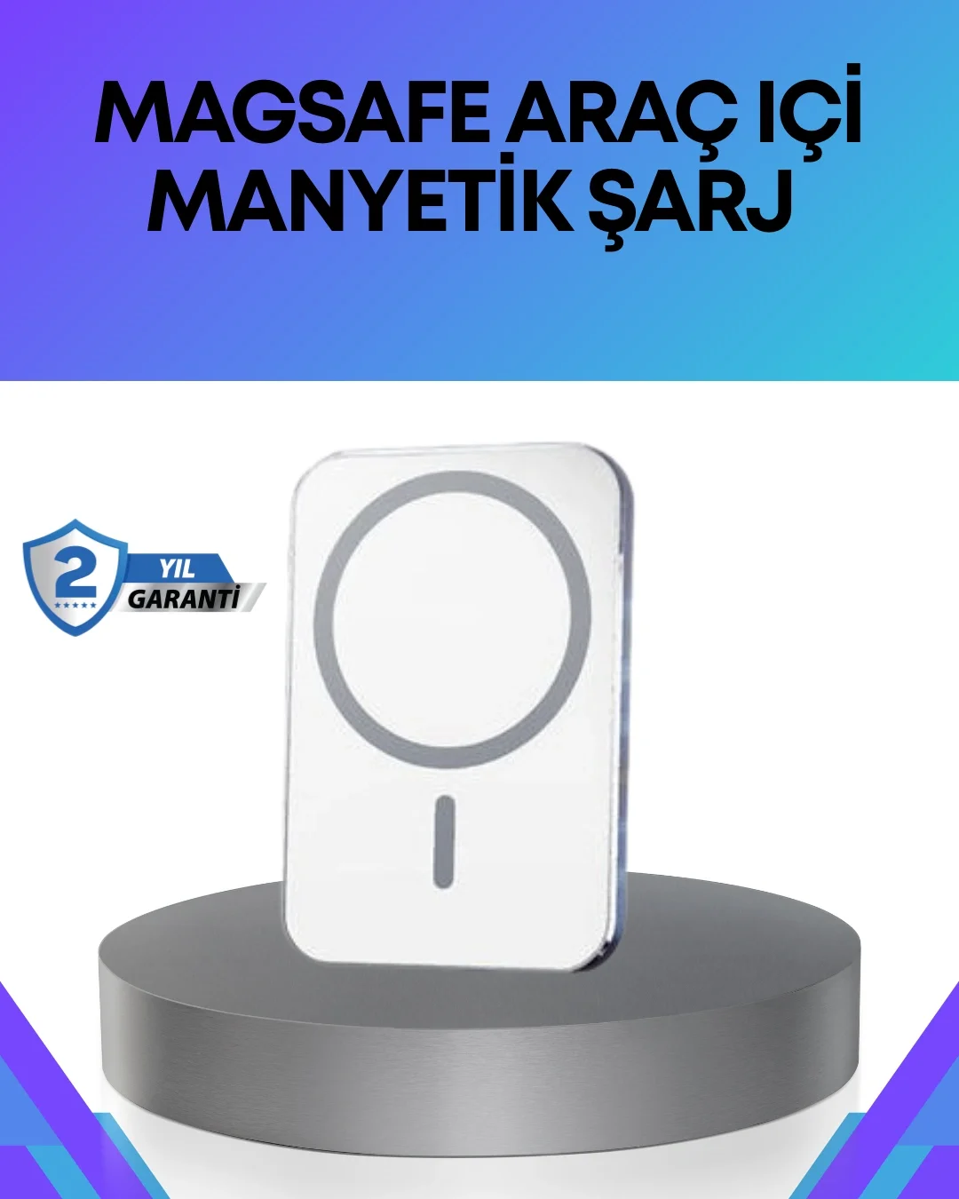 360° Döner Başlıklı MagSafe Araç Telefon Tutucu Hızlı Şarjlı Fiyatı, Yorumları ve Özellikleri