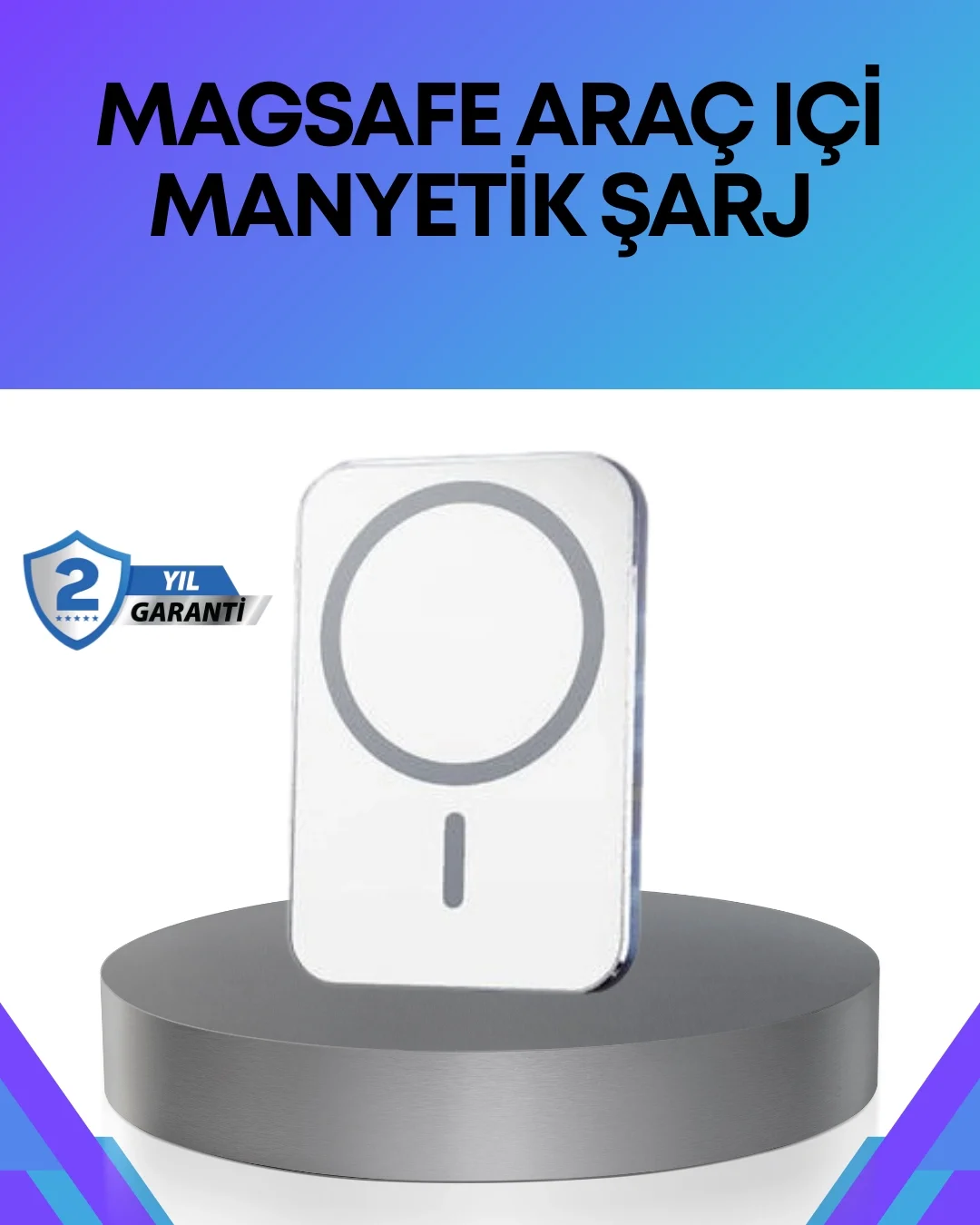 360° Döner Başlıklı MagSafe Araç Telefon Tutucu Hızlı Şarjlı