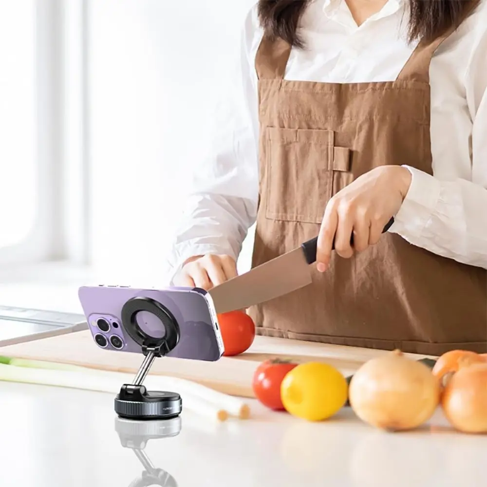 360° Döner Başlıklı Vakumlu Emişli Manyetik Telefon Tutucu – Güçl