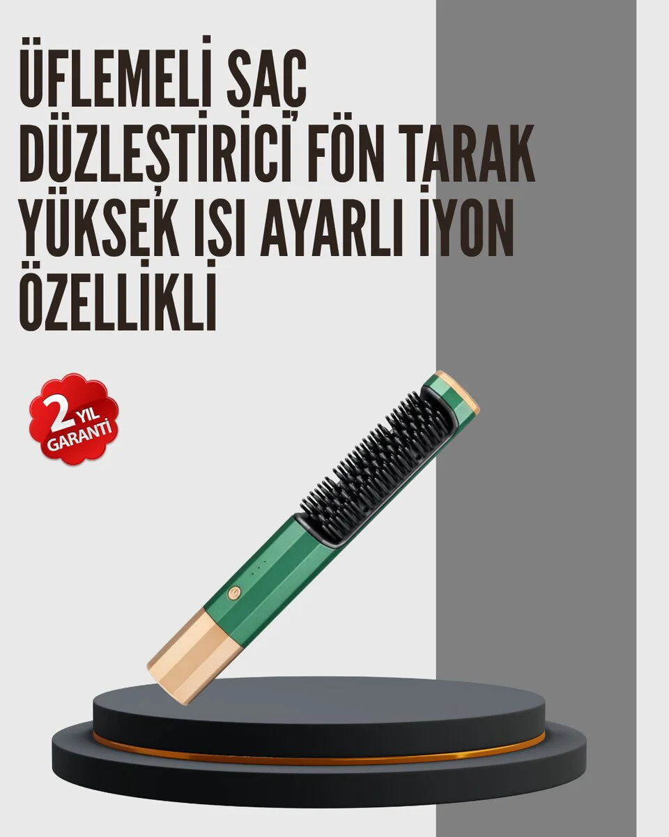 360° Döner Kablolu Kompakt Saç Şekillendirme Seti - Çok Fonksiyonlu Saç Kurutma ve Düzleştirme