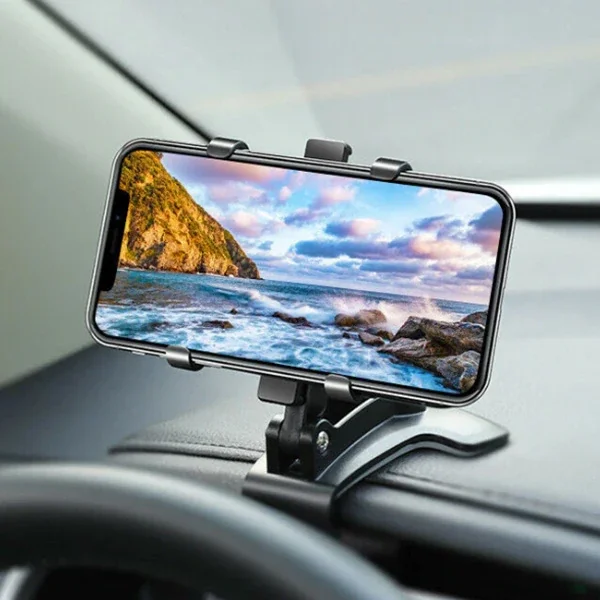 360° Dönerli Torpido Üstü Telefon Tutucu - Güvenli Sürüş