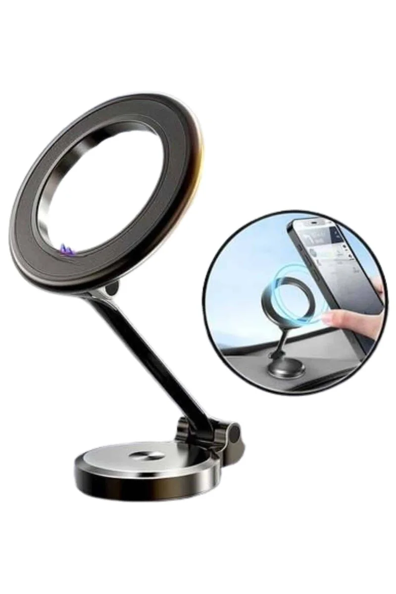 360 Dönüşlü MagSafe Araç İçi Telefon Tutucu - iPhone 11-15 Serisi İçin Manyetik Mıknatıslı Tutucu