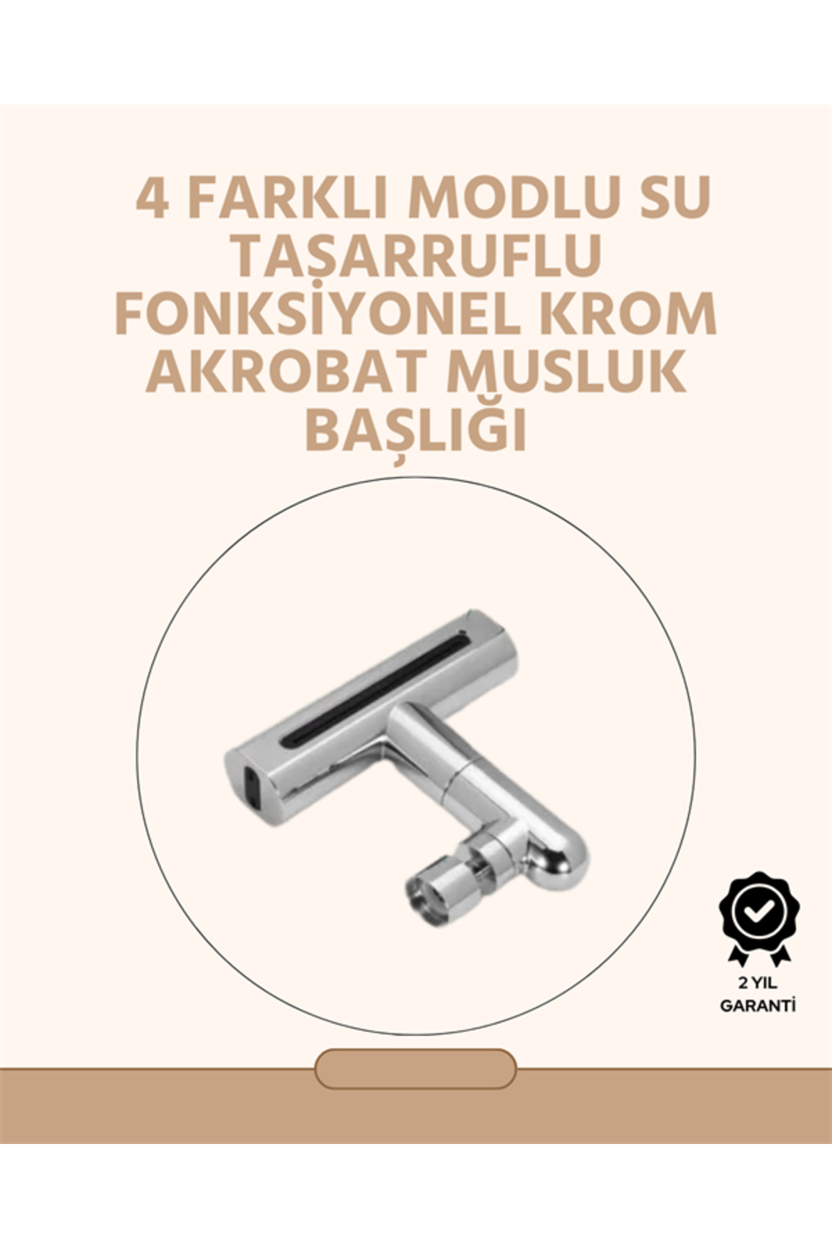 Fta Ticaret 360° Dönüşlü Su Akışı Başlığı | 4'Ü 1 Arada Kullanım