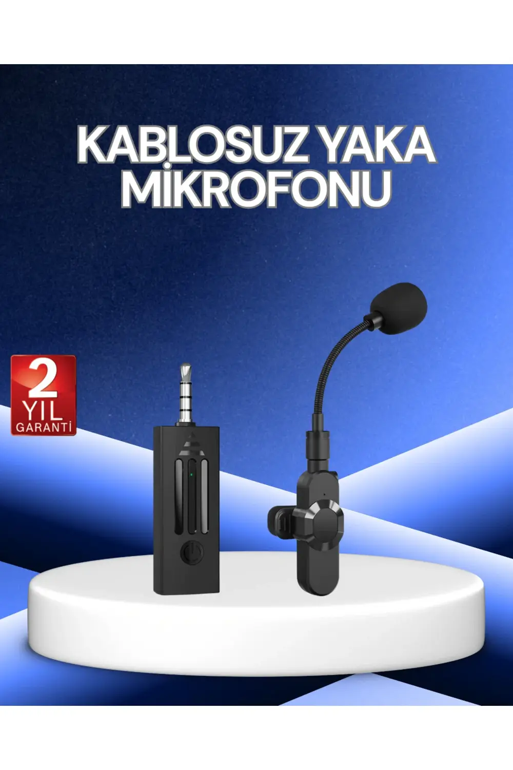 360° Kablosuz Yaka Mikrofonu – Gürültü Engelleme, 60m Menzil, Typ