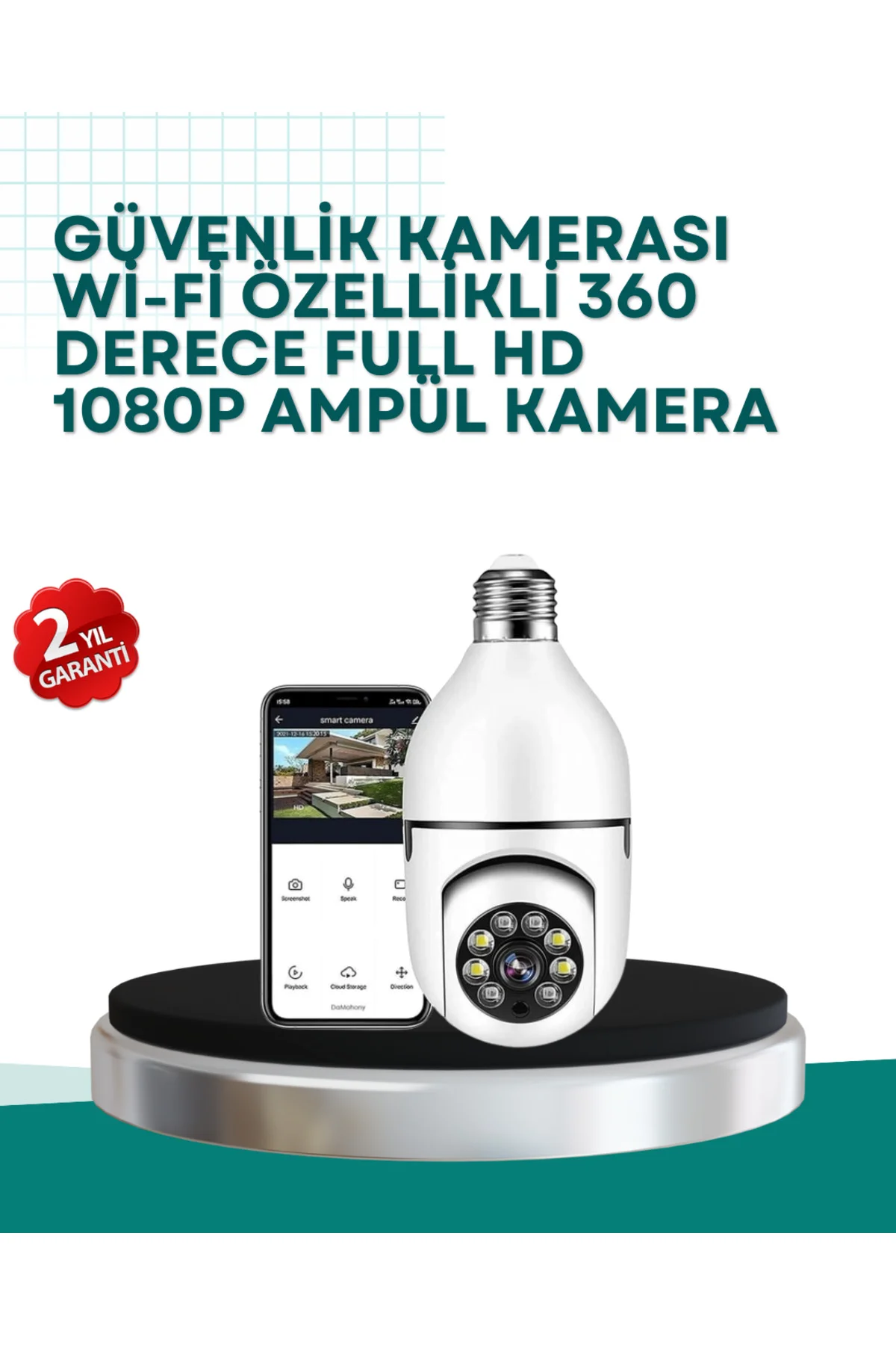 360° Panoramik Görüntüleme Sunan Ampul Tipi Güvenlik Kamerası