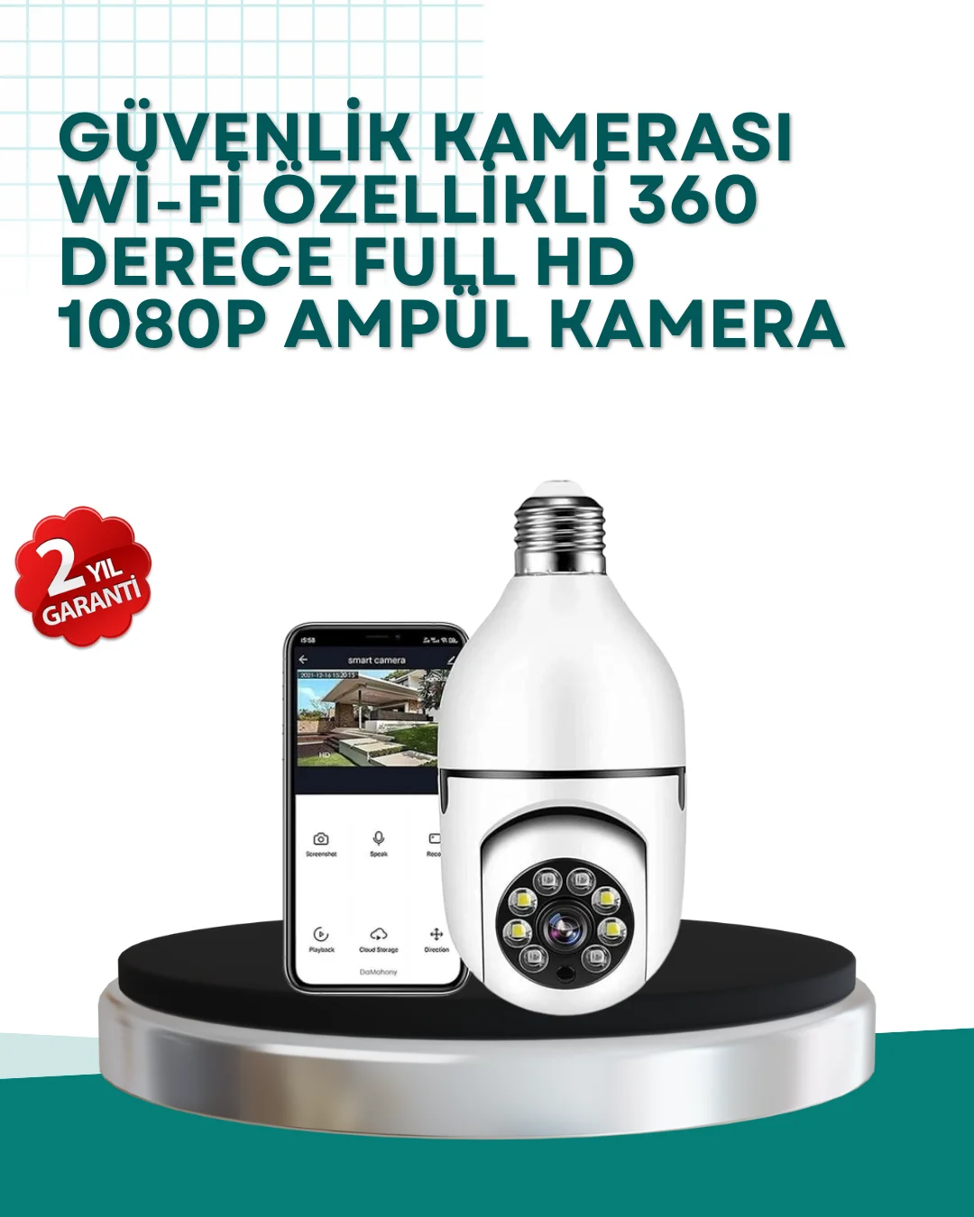 360° Panoramik Görüntüleme Sunan Ampul Tipi Güvenlik Kamerası Fiyatı, Yorumları ve Özellikleri