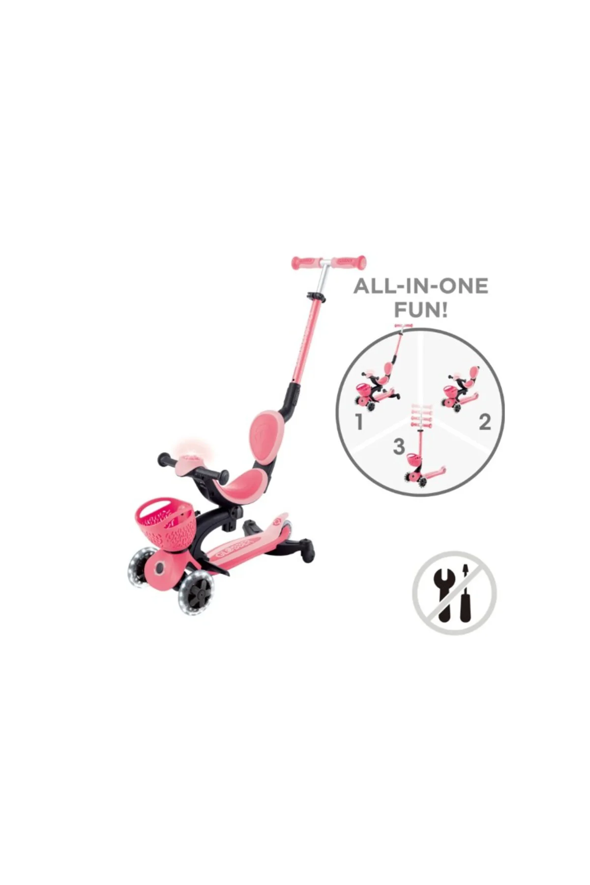 360 Scooter (Işıklı) Koyu Pastel Pembe