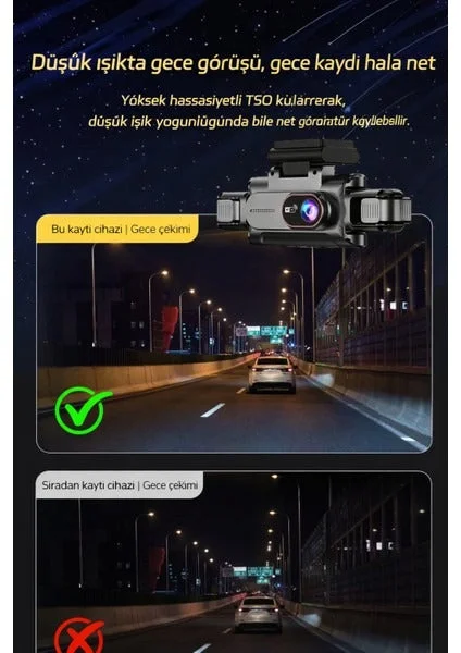 360 WiFi Quad Araç Kamerası – 4 Kamera ile Tam Koruma