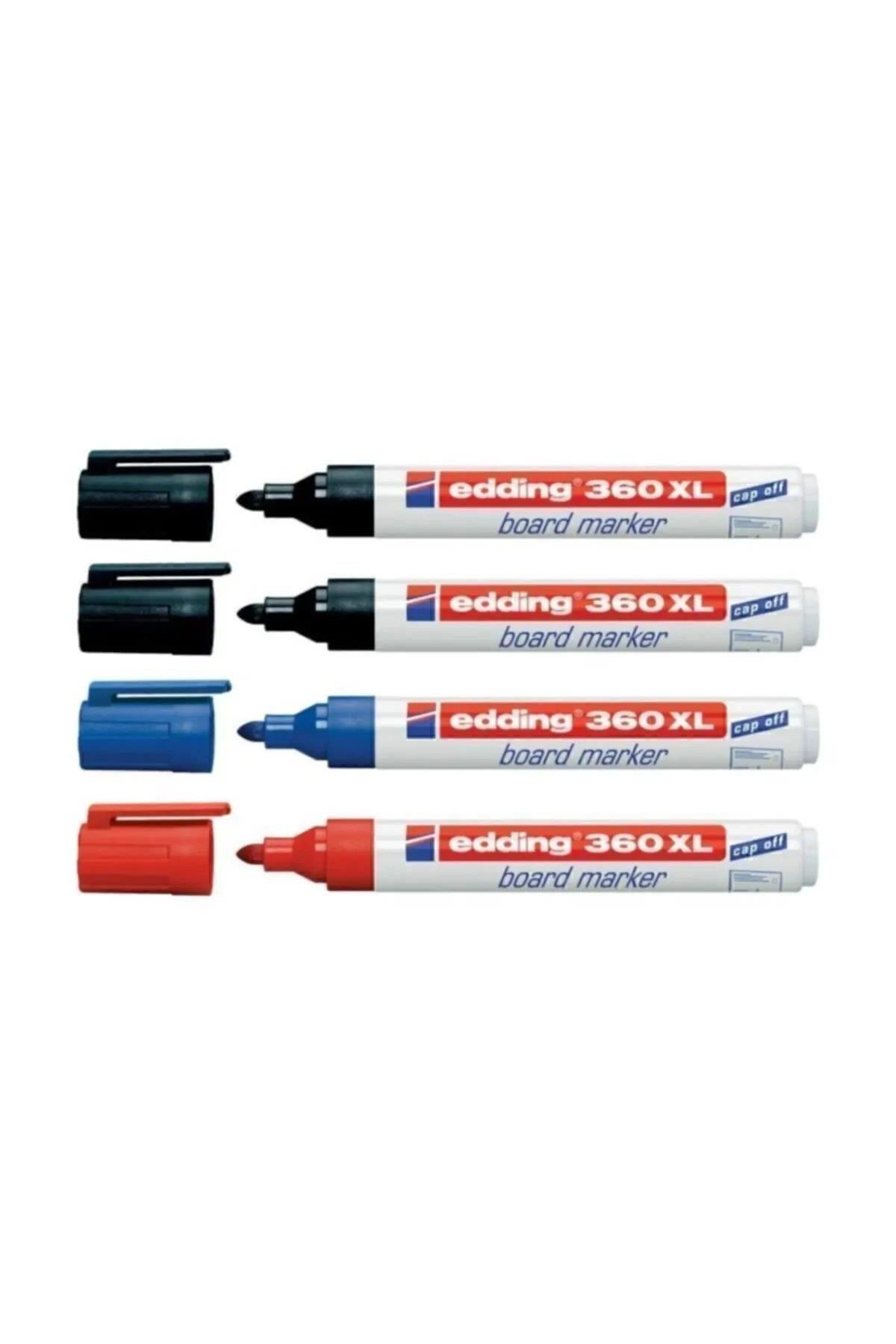Edding 360 Xl Doldurulabilir Beyaz Tahta Kalemi 4 Lü 2 Siyah 1 Kırmızı 1
