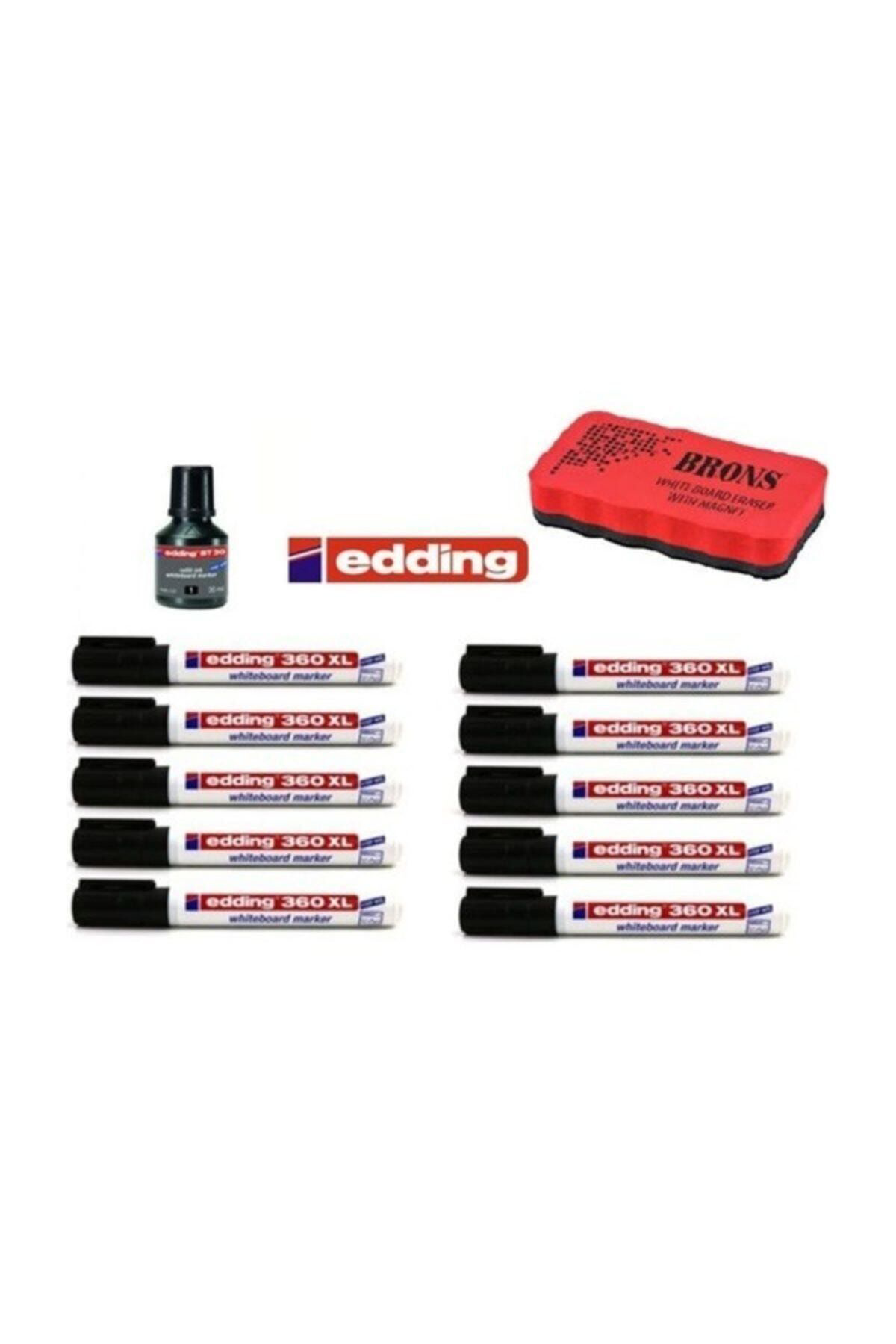Edding 360 Xl Tahta Kalemi 10'Lu Set ( Mürekkep & Tahta Silgisi ) Tx
