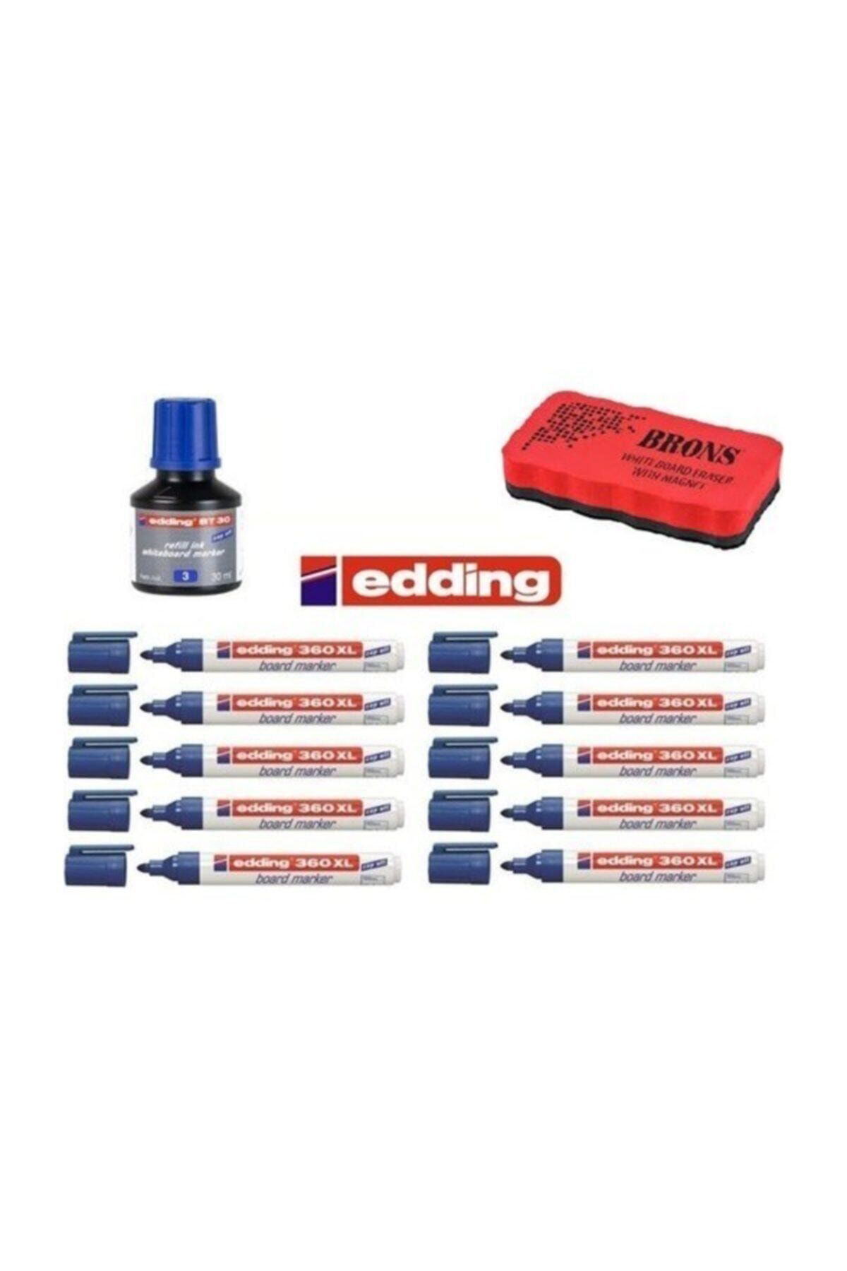 Edding 360 Xl Tahta Kalemi 10'Lu Set ( Mürekkep & Tahta Silgisi ) Tkm