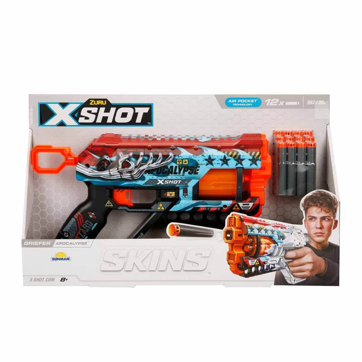 36561 X-Shot Skins Griefer 12 Mermili Sünger Dart Atan Silah 32 c