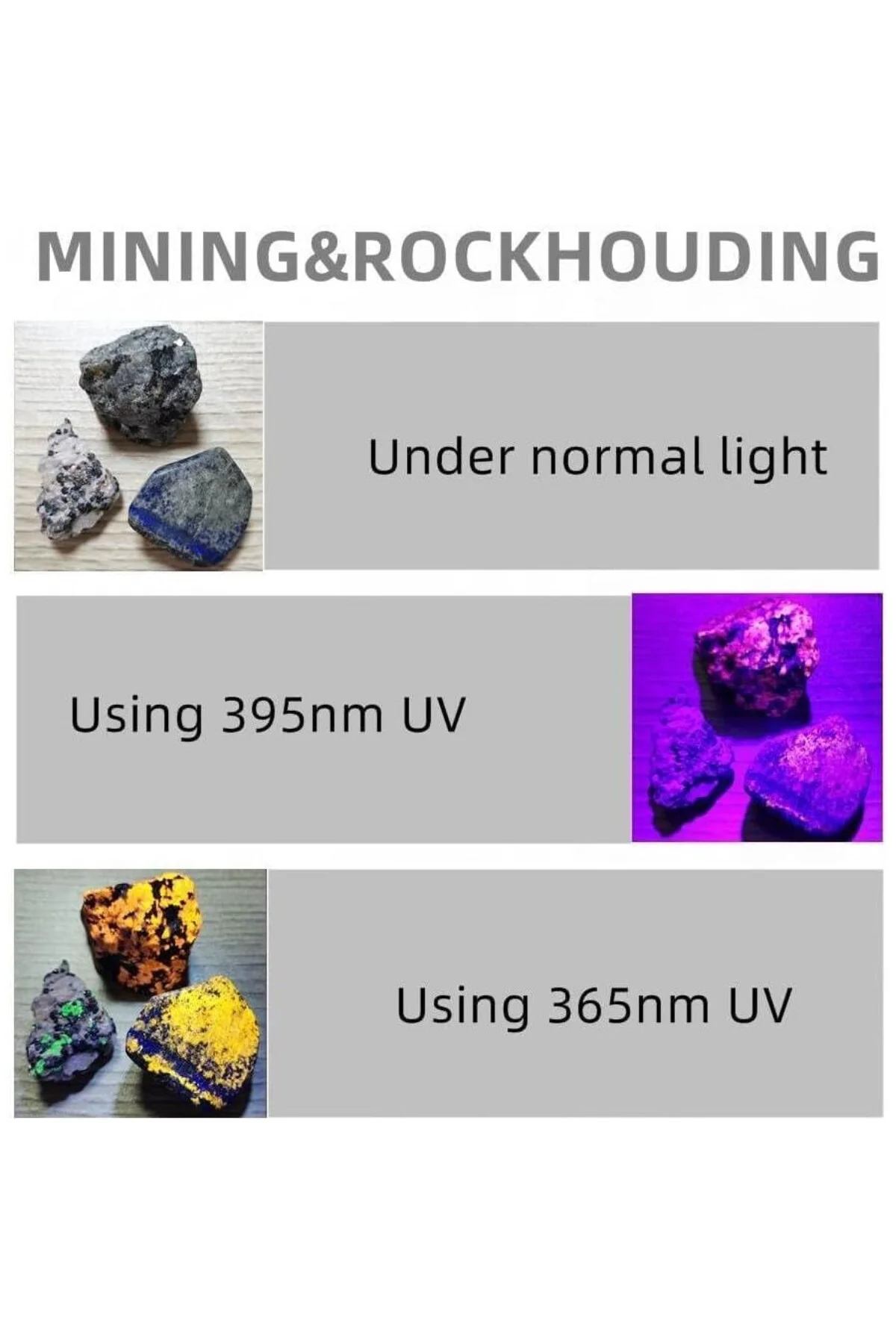 365nm UV El Feneri Profesyonel Güçlü Işık Evcil Hayvan İdrar Tesp