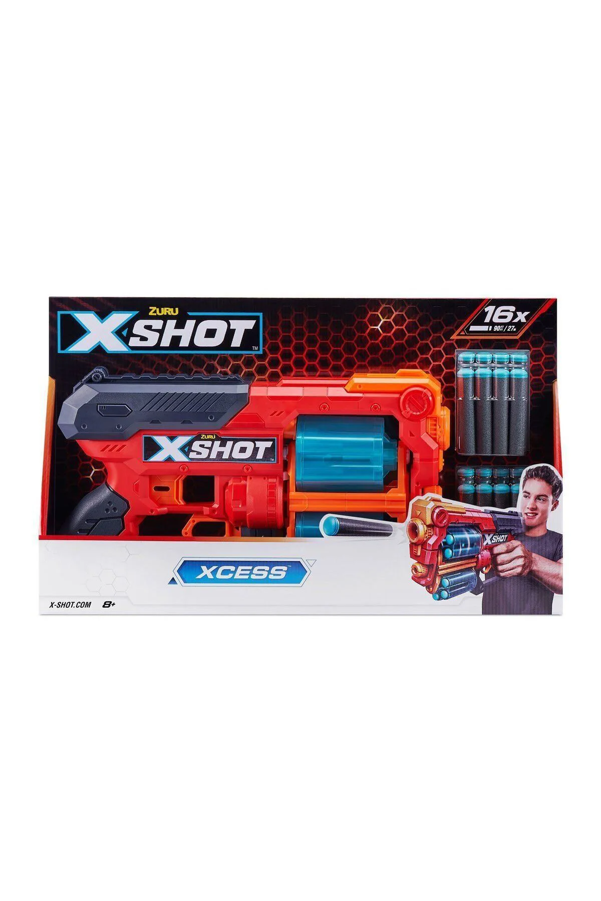 36737 Zuru X Shot Sünger Atan Excel-Xcess 16 Mermili Silah