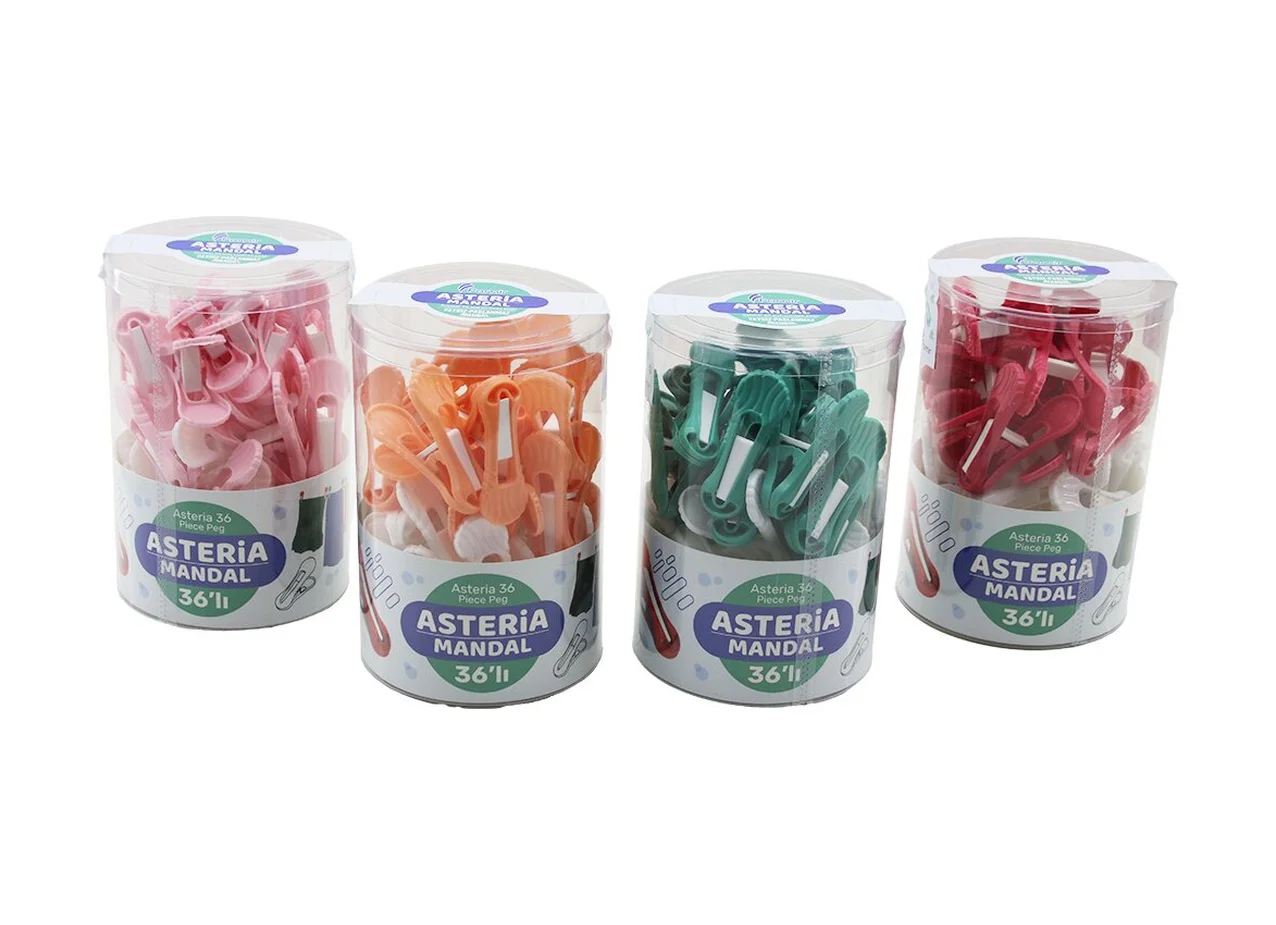 36pcs Yaysız Plastik Renkli Mandal Kutulu 5224 Diğer