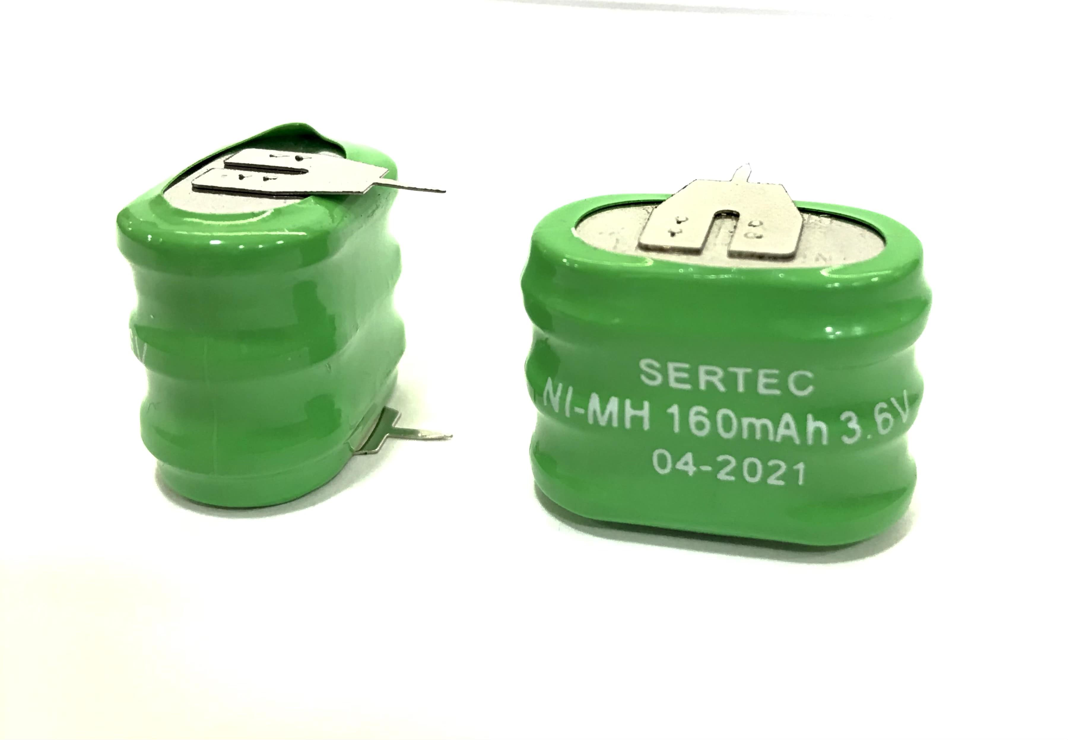 3.6V 3S1P 160 Mah 2 Pin NI-MH Buton Pil