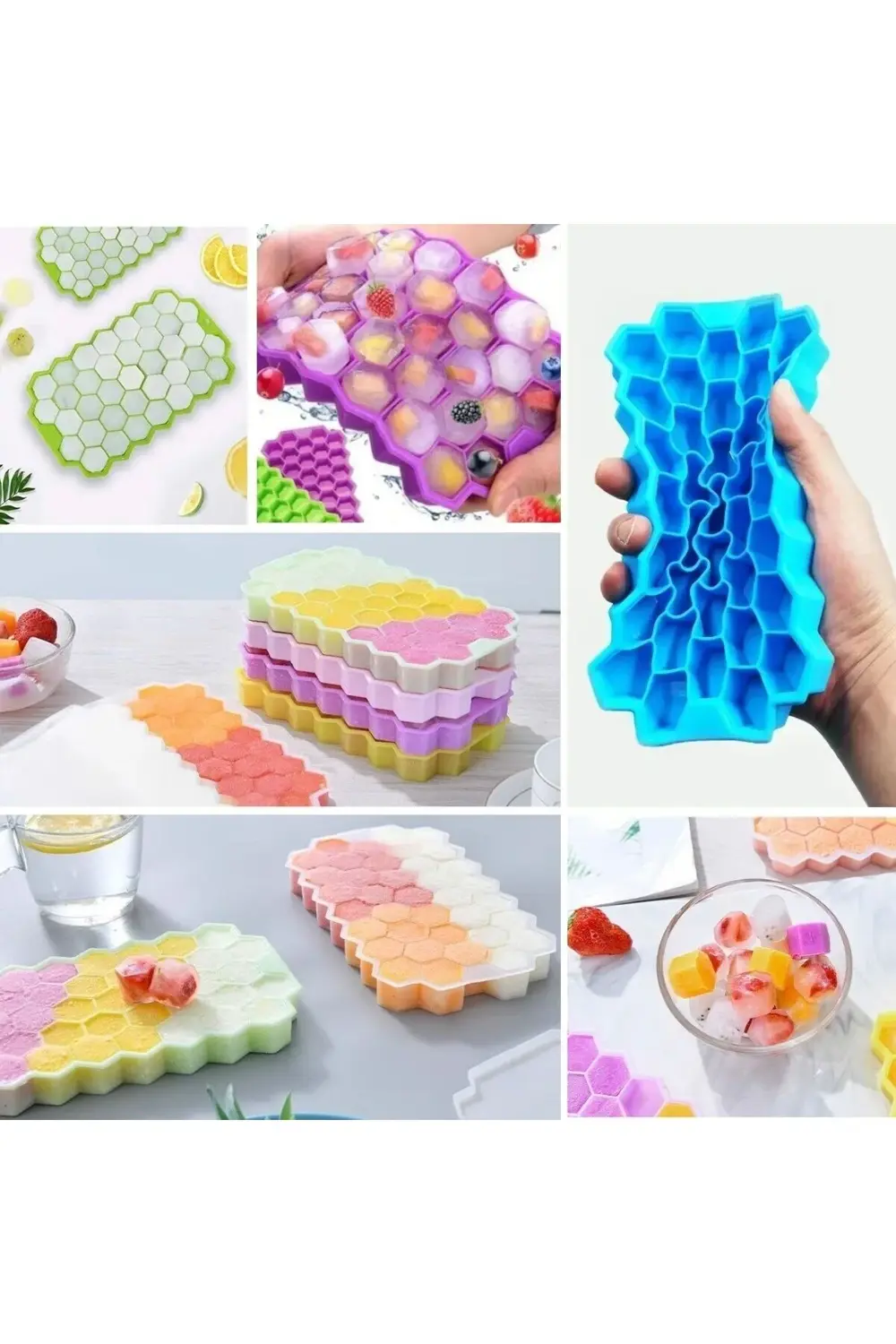 ® 37 Bölmeli Slikon Petek Şeklinde Buz Kalıbı ® 37 Bölmeli Slikon Petek Şeklinde Buz Kalıbı