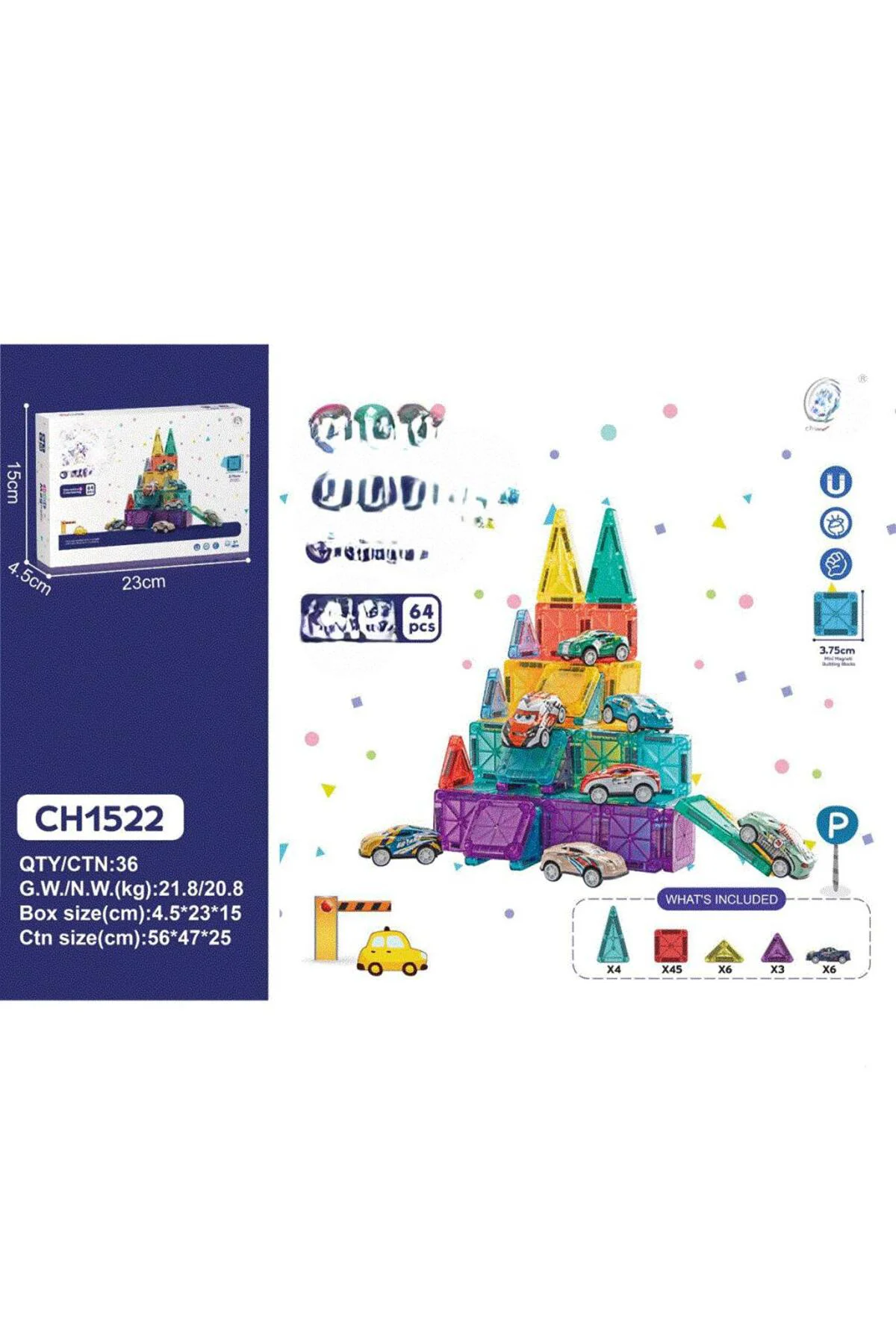 3.75CM Mini Blok 64 Parça