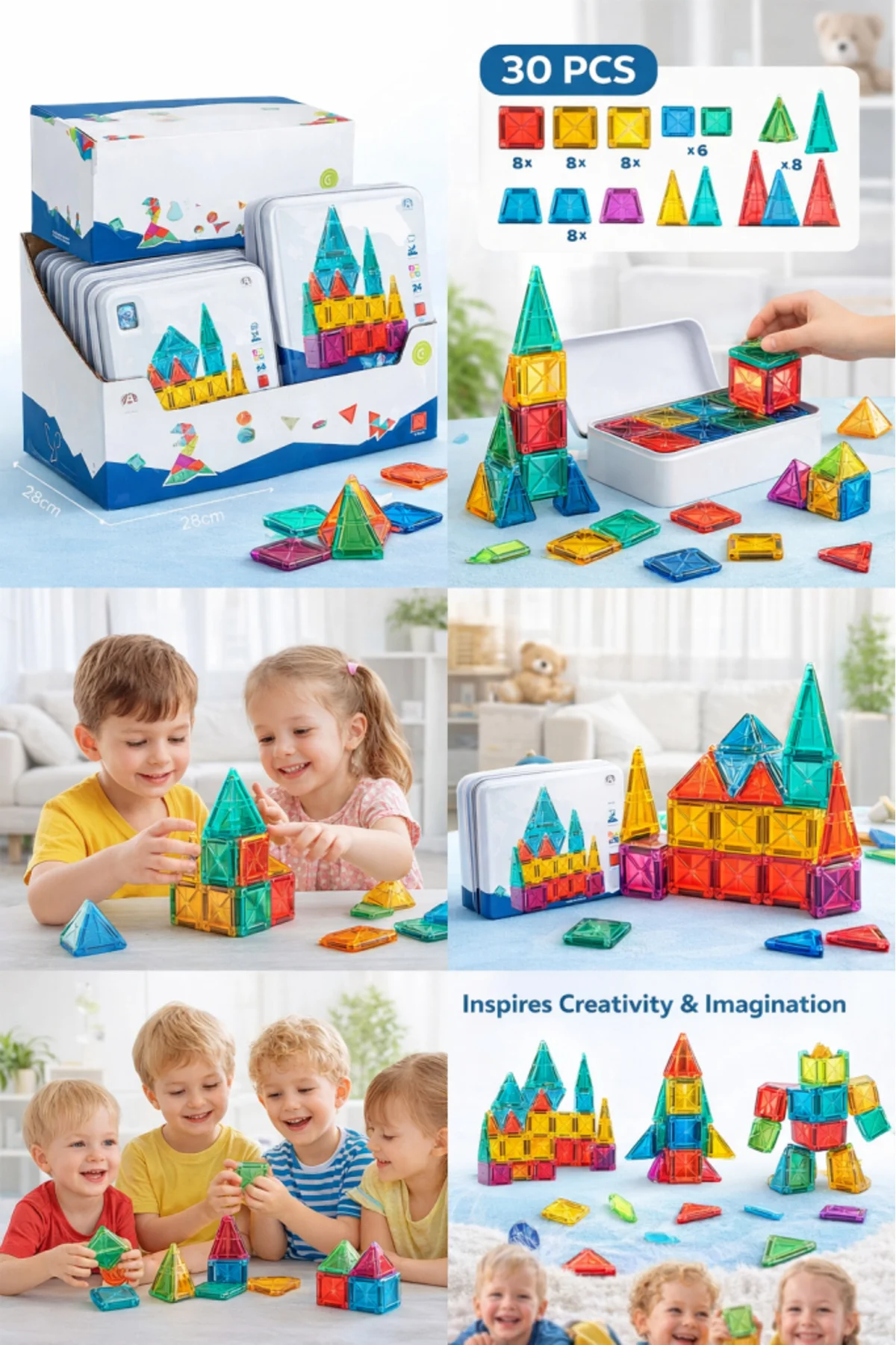 3.75CM Mini Blok Metal Kutu 24 Parça