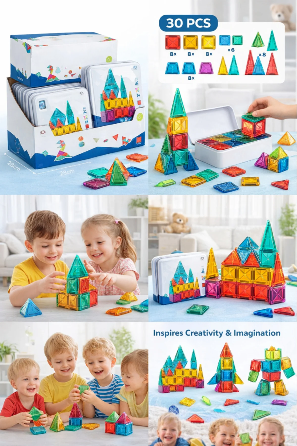 3.75CM Mini Blok Metal Kutu 24 Parça