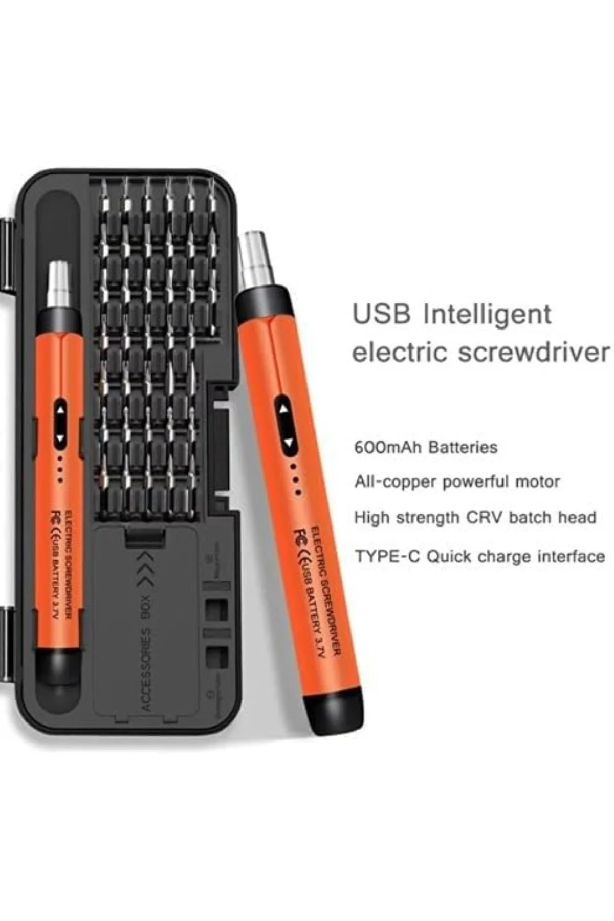 3.7V Şarjlı Mini Elektrikli Tornavida Seti 500mAh Type-C Manyetik Hassas Uçlu Vida Seti 38 Parç