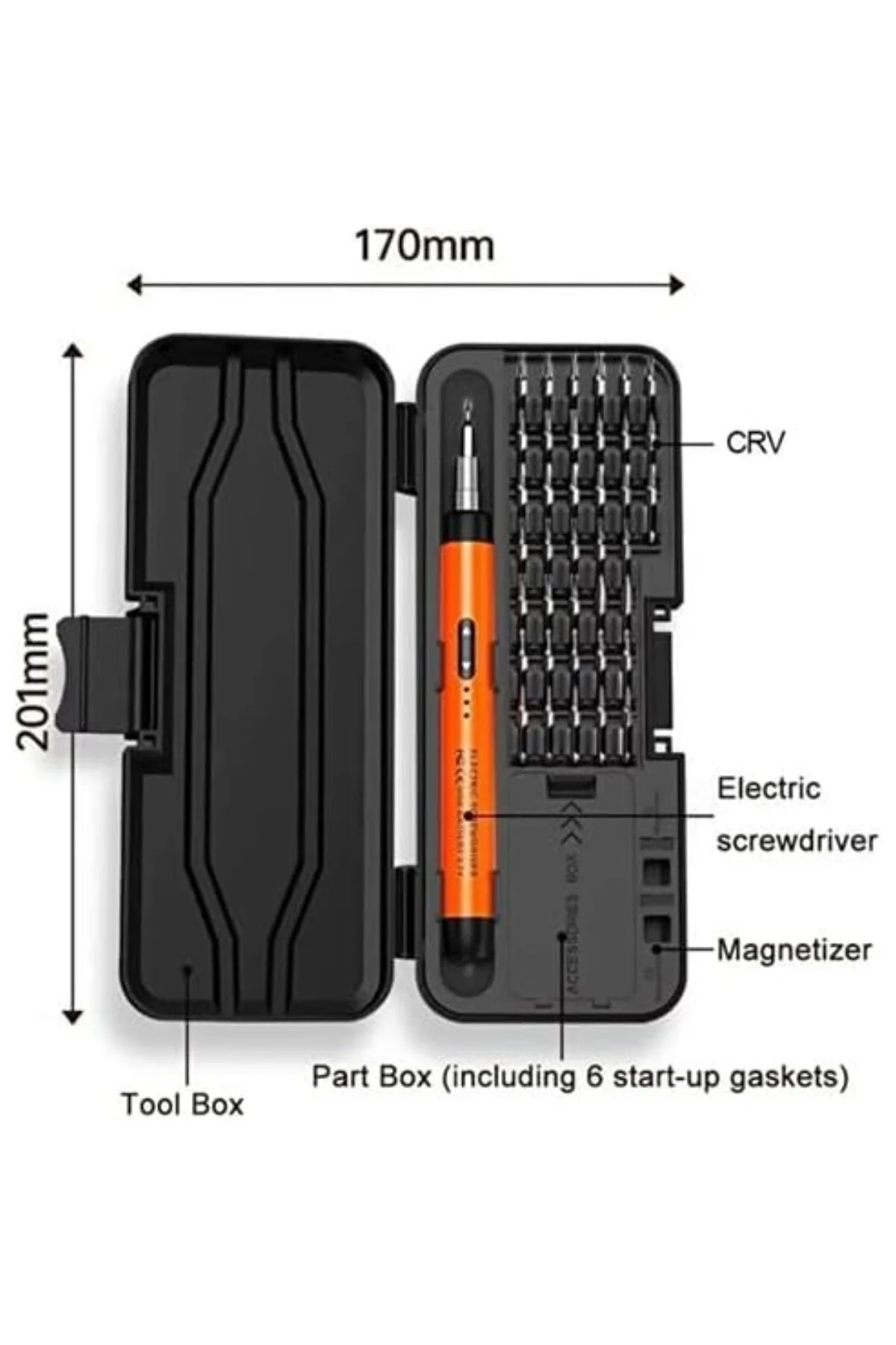 3.7V Şarjlı Mini Elektrikli Tornavida Seti 500mAh Type-C Manyetik Hassas Uçlu Vida Seti 38 Parç