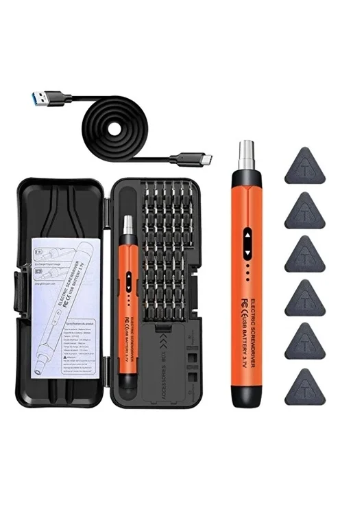 3.7v Şarjlı Mini Elektrikli Tornavida Seti 500mah Type-c Manyetik Hassas Uçlu Vida Seti 38 Parça Fiyatı, Yorumları ve Özellikleri