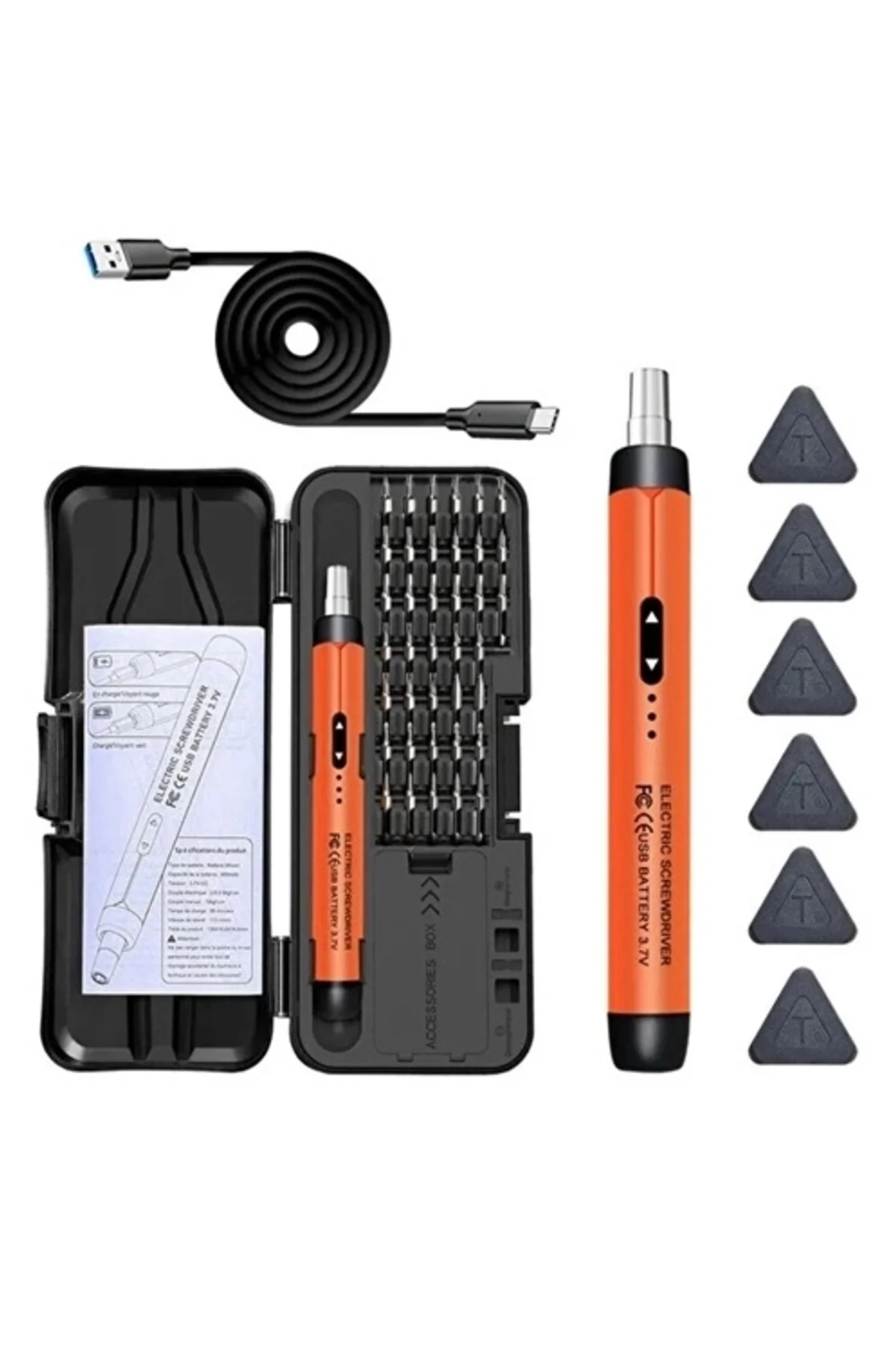 3.7V Şarjlı Mini Elektrikli Tornavida Seti 500Mah Type-C Manyetik Hassas Uçlu Vida Seti 38 Parça 3.7V Şarjlı Mini Elektrikli Tornavida Seti 500Mah Type-C Manyetik Hassas Uçlu Vida Seti 38 Parça - Görsel 3