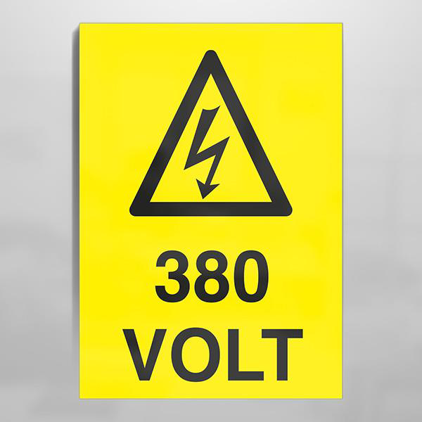380 Volt Uyarı Levhası 380 Volt Uyarı Levhası