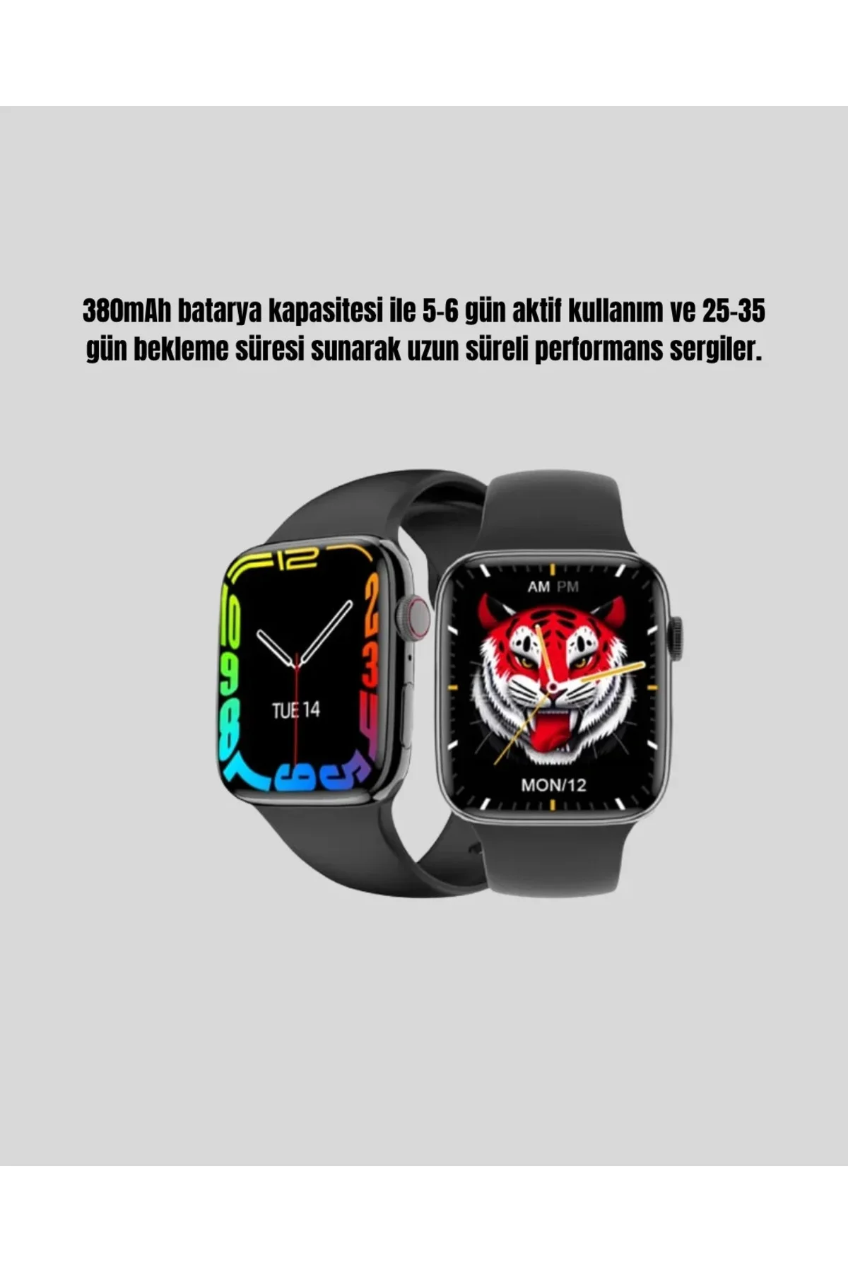 380mAh Bataryalı Akıllı Saat – Arama, Bildirim, AOD Ekran ve Uzun Pil Ömrü