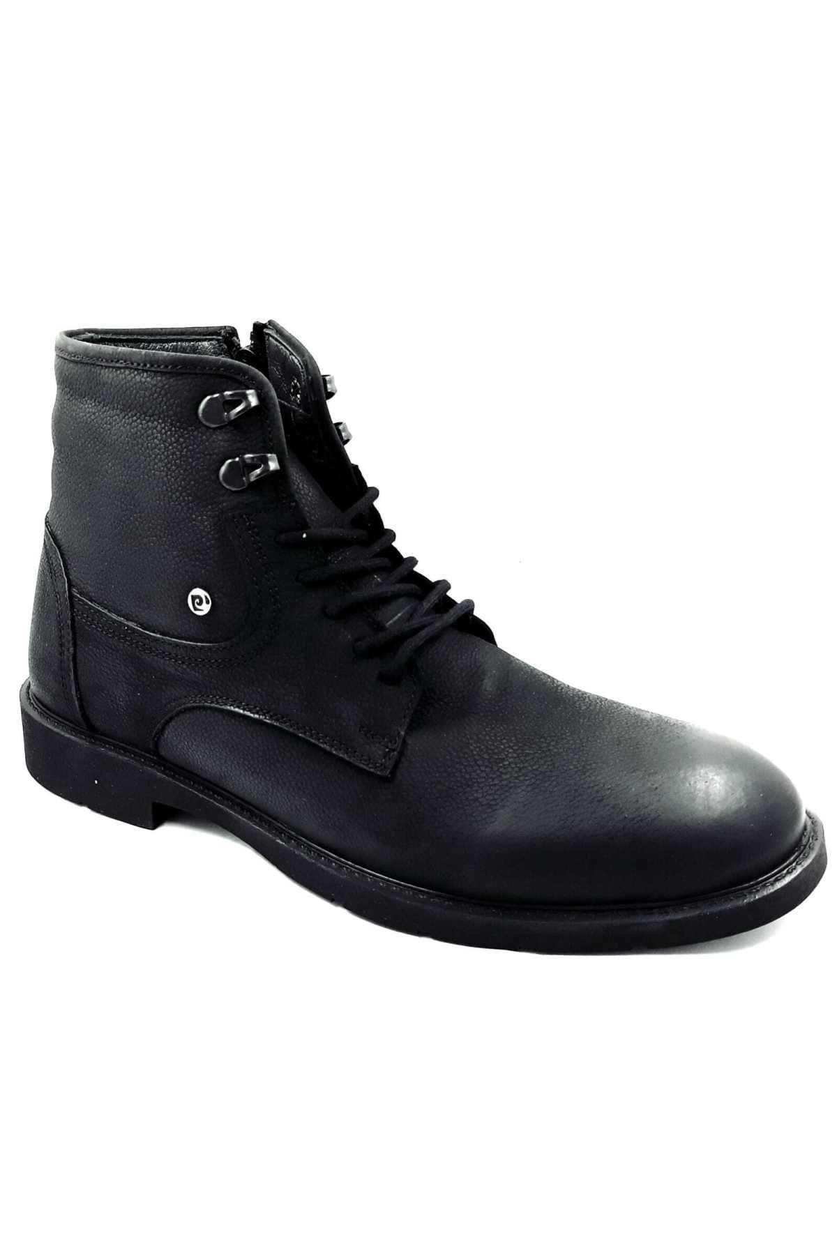382106 Siyah Kışlık Bağcıklı Fermuarlı Erkek Bot