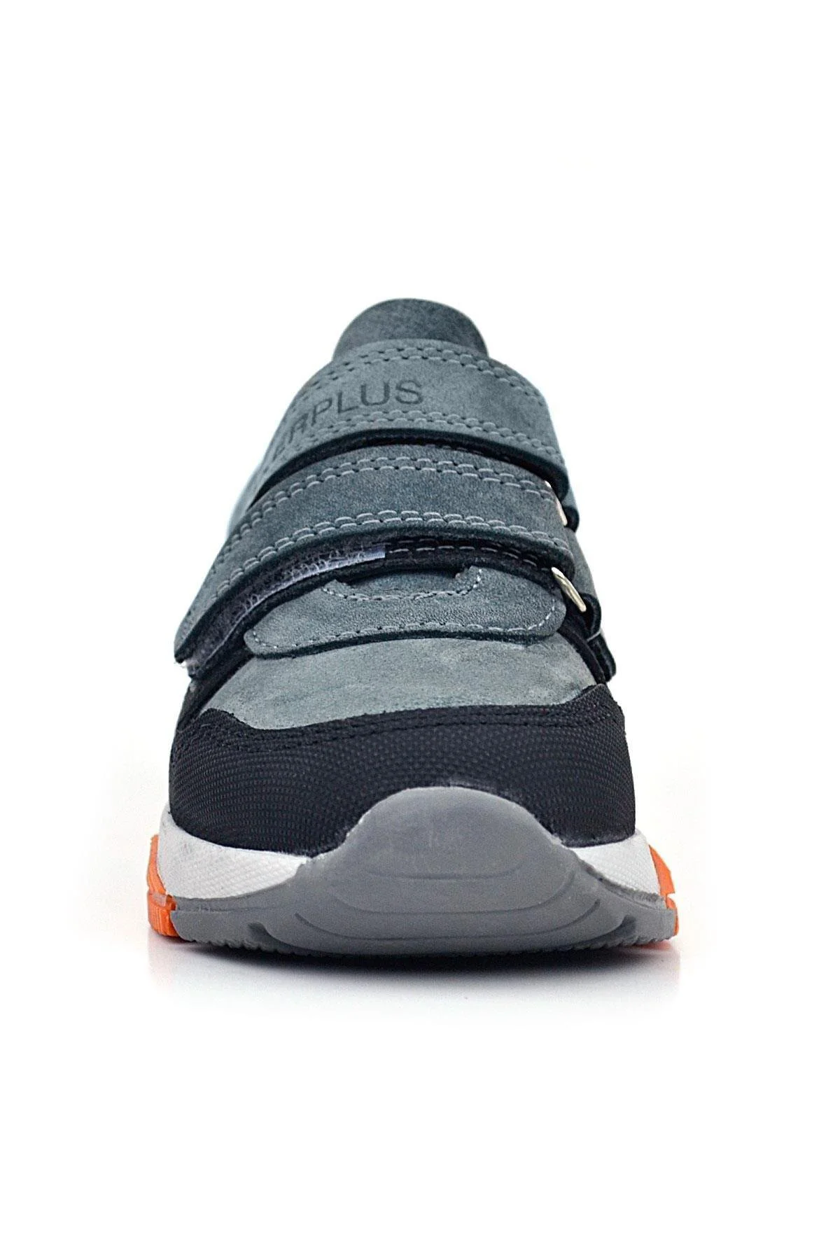 3880 Rakerplus Hakiki Deri Siyah-K.Gri Çocuk Sneakers Spor Ayakkabı Cırtlı
