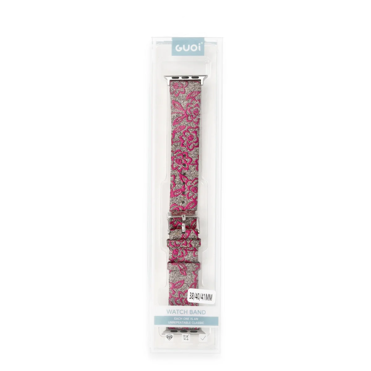 38mm Creeper Desenli Pembe Saat Kordonu