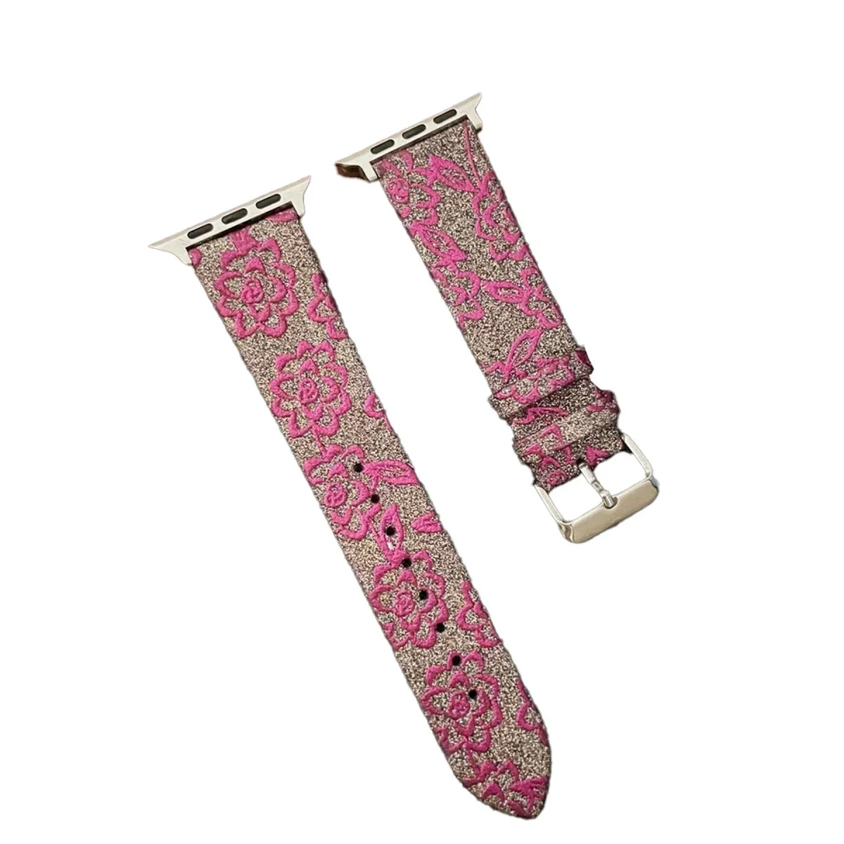 38mm Creeper Desenli Pembe Saat Kordonu